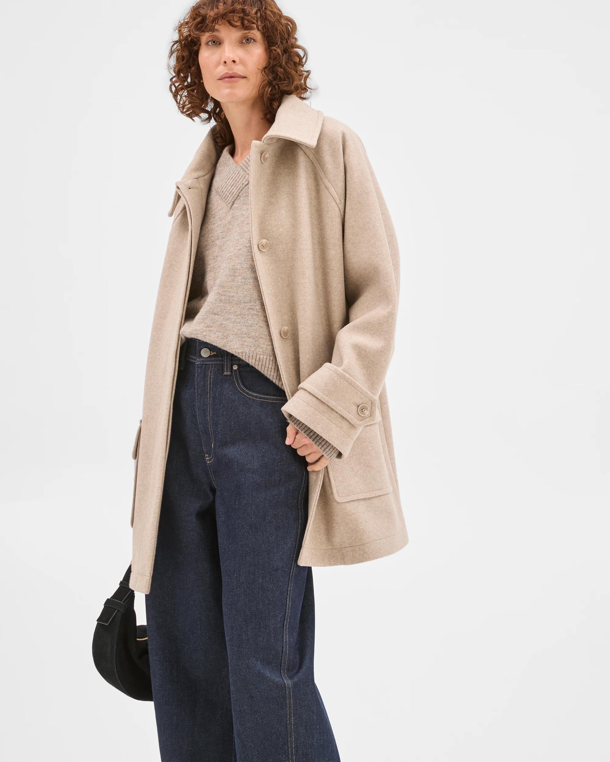 3 Target Woman Long Sleeve Relaxed Car Coat FAWN MARLE, 3 of 7