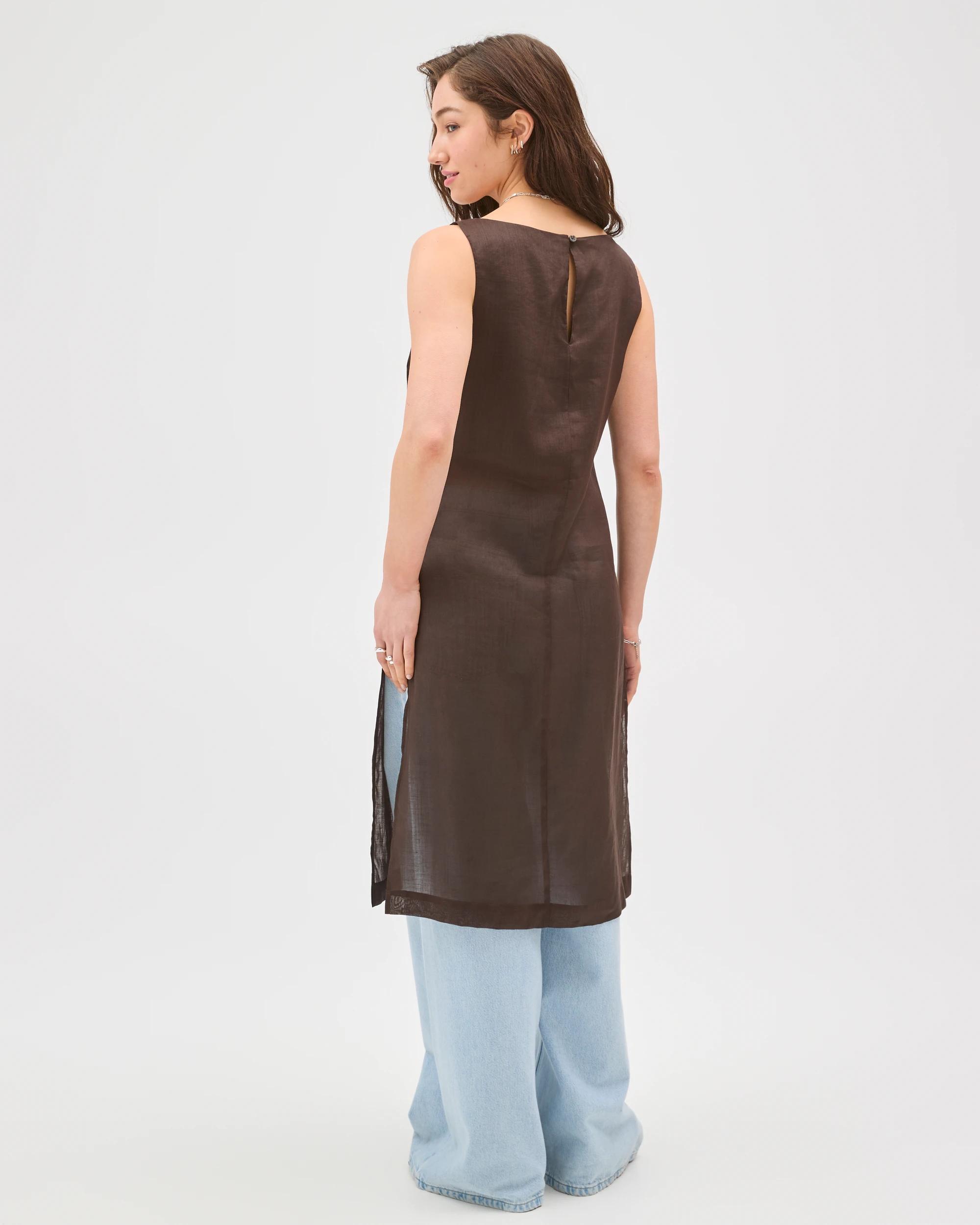 7 Lily Loves Sheer Tunic Top TRUFFLE, 7 of 7