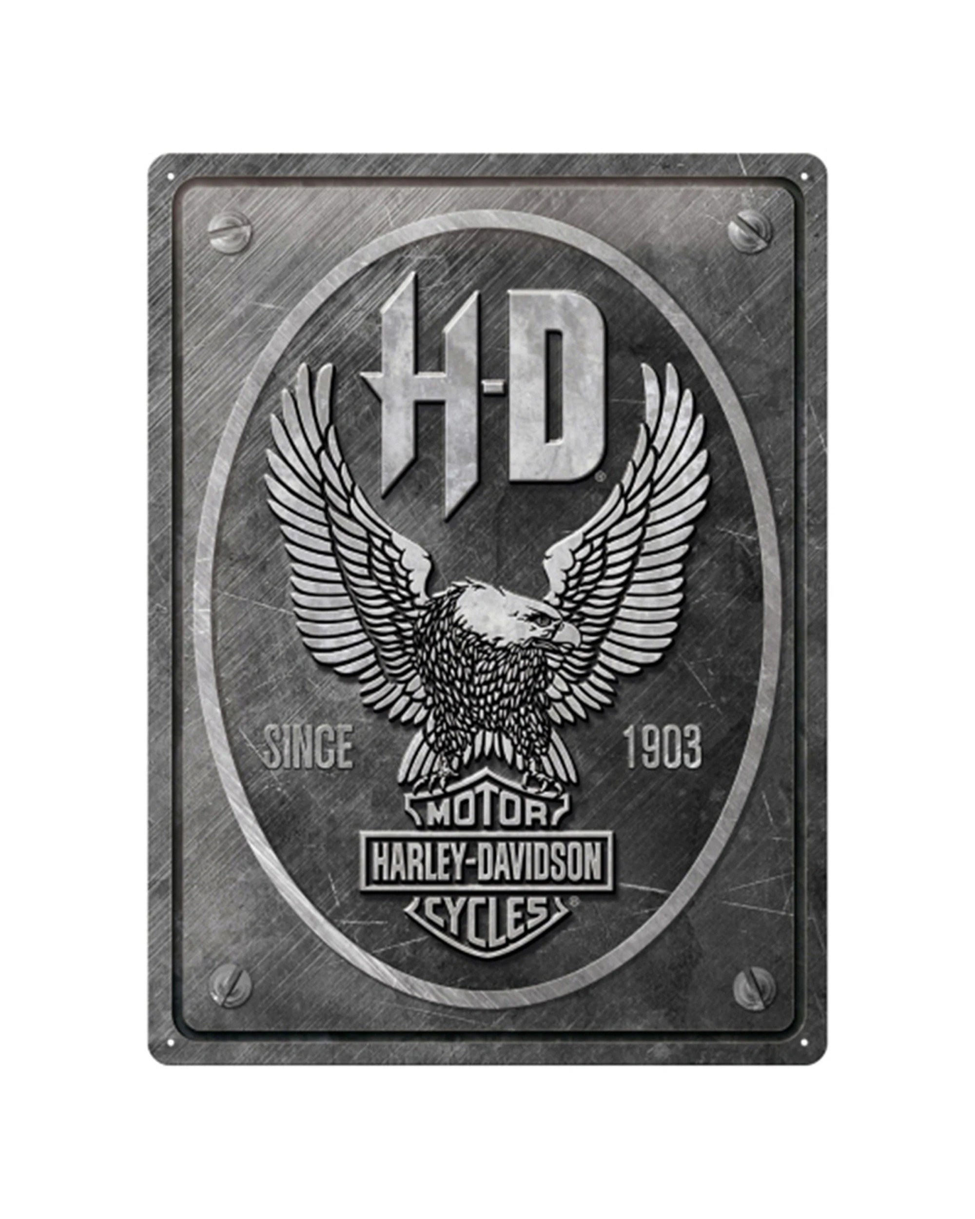 1 Nostalgic-Art Large 30x40cm Metal Wall Art Sign Plaque - Harley-Davidson Metal Eagle - Multi, 1 of 1