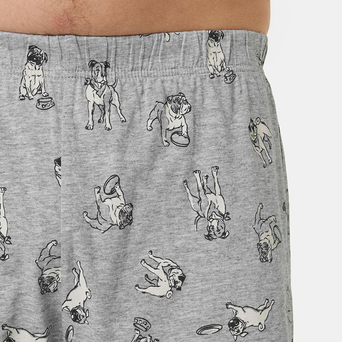 4 Jersey Print Sleep Shorts DOG PARK GRAY MARLE, 4 of 5