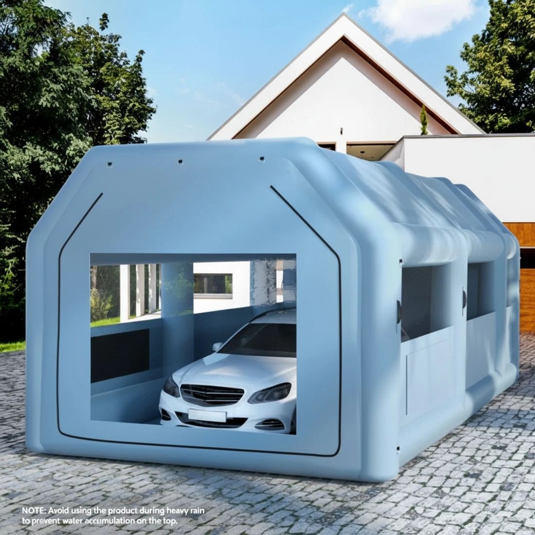 4 Giantz Inflatable Spray Booth 8.5X4.6M Car Paint Tent Filter System 2 Blowers - Blue, 4 of 6