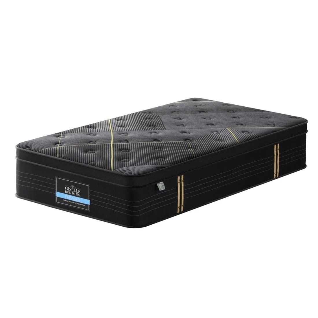 3 35cm Giselle Mattress King Single Bed Bamboo Pocket Firm Foam - Black, 3 of 7