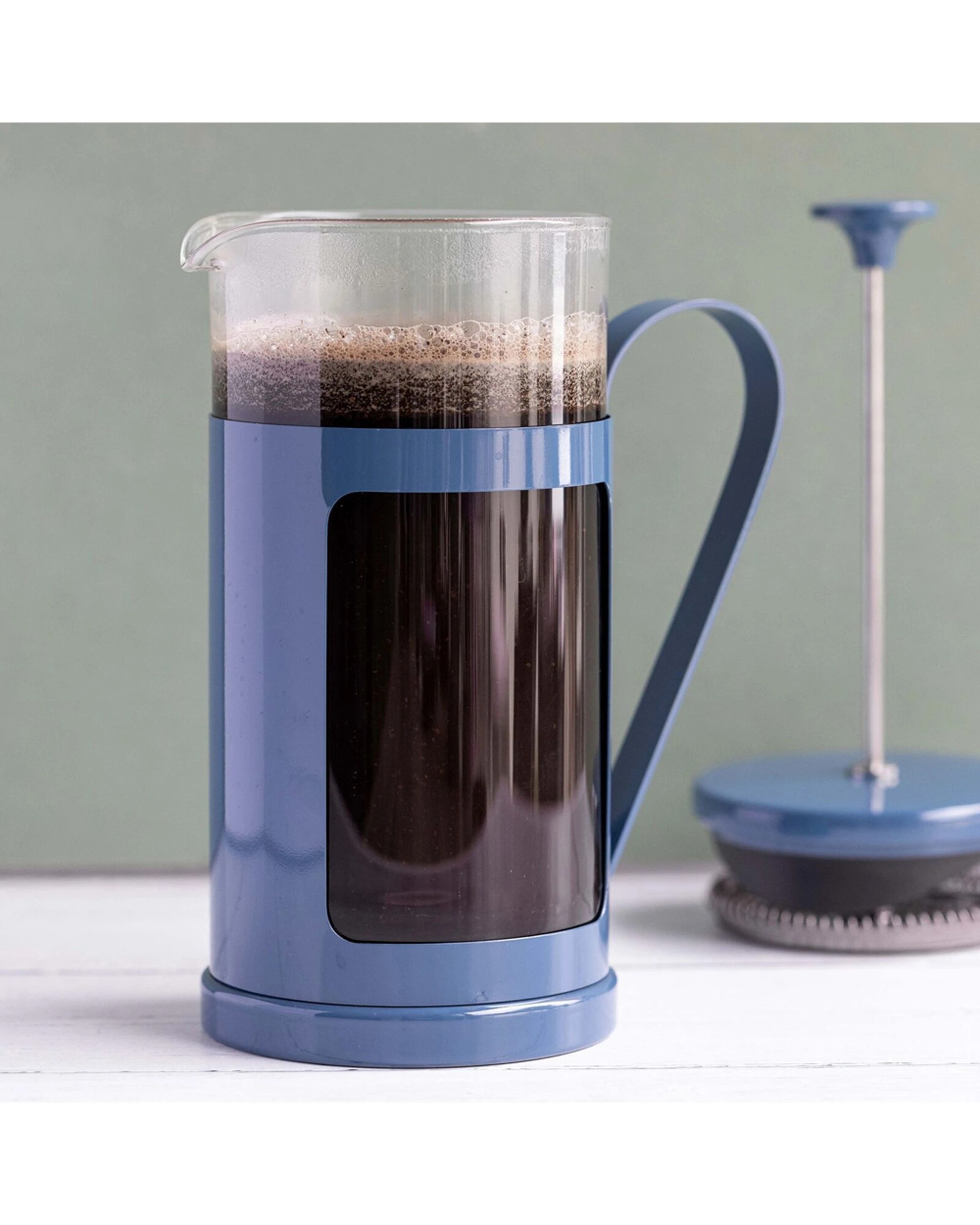 5 La Cafetiere Monaco 8-Cup 1L Stainless Steel Glass French Press - Blue, 5 of 6