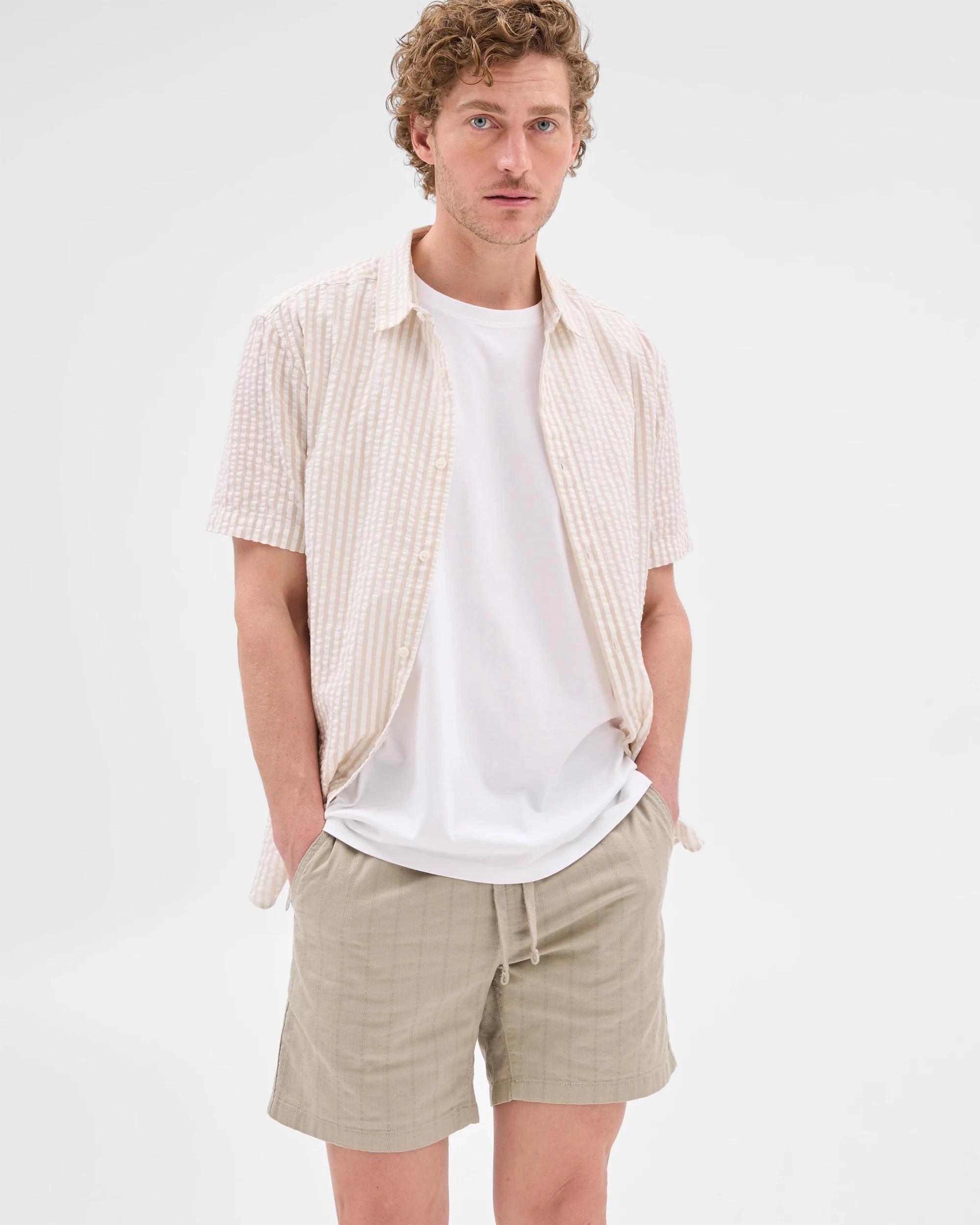 1 Target Australian Cotton Textured Stripe Shorts FOG, 1 of 10