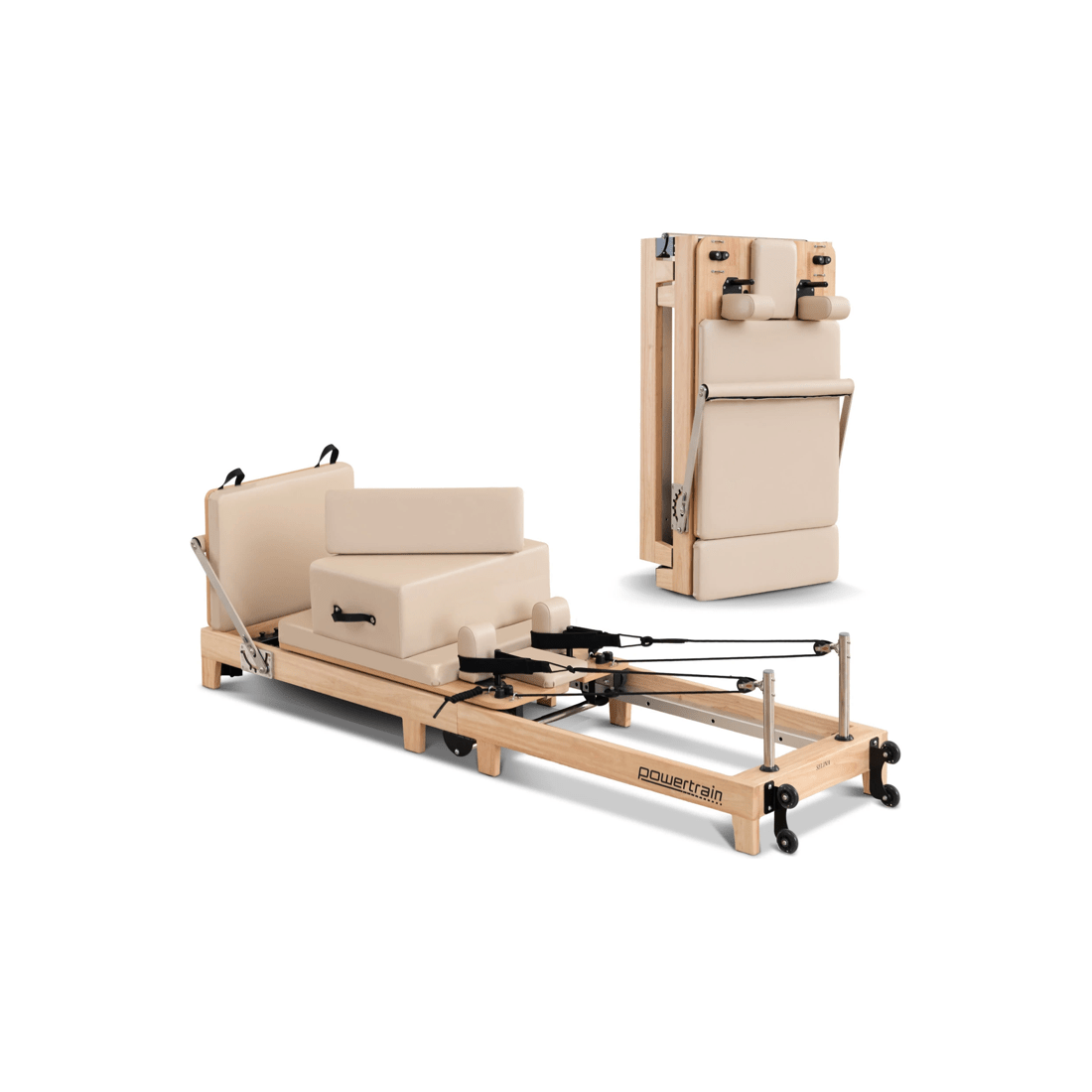 1 Powertrain Selina Pilates Reformer Machine Wooden Folding Multifunctional Home Gym, 1 of 9