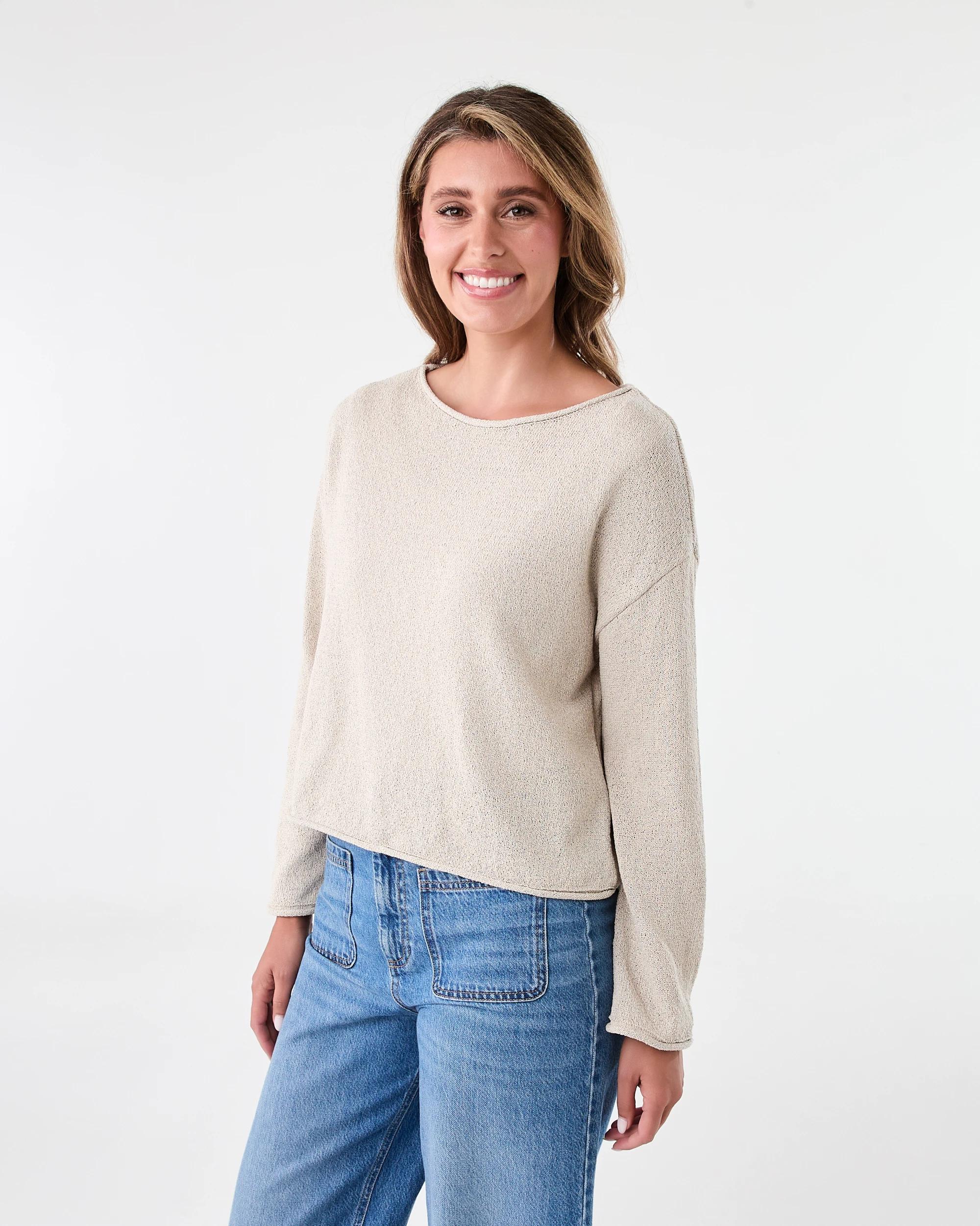 2 Boatneck Pullover Nat Beige, 2 of 6