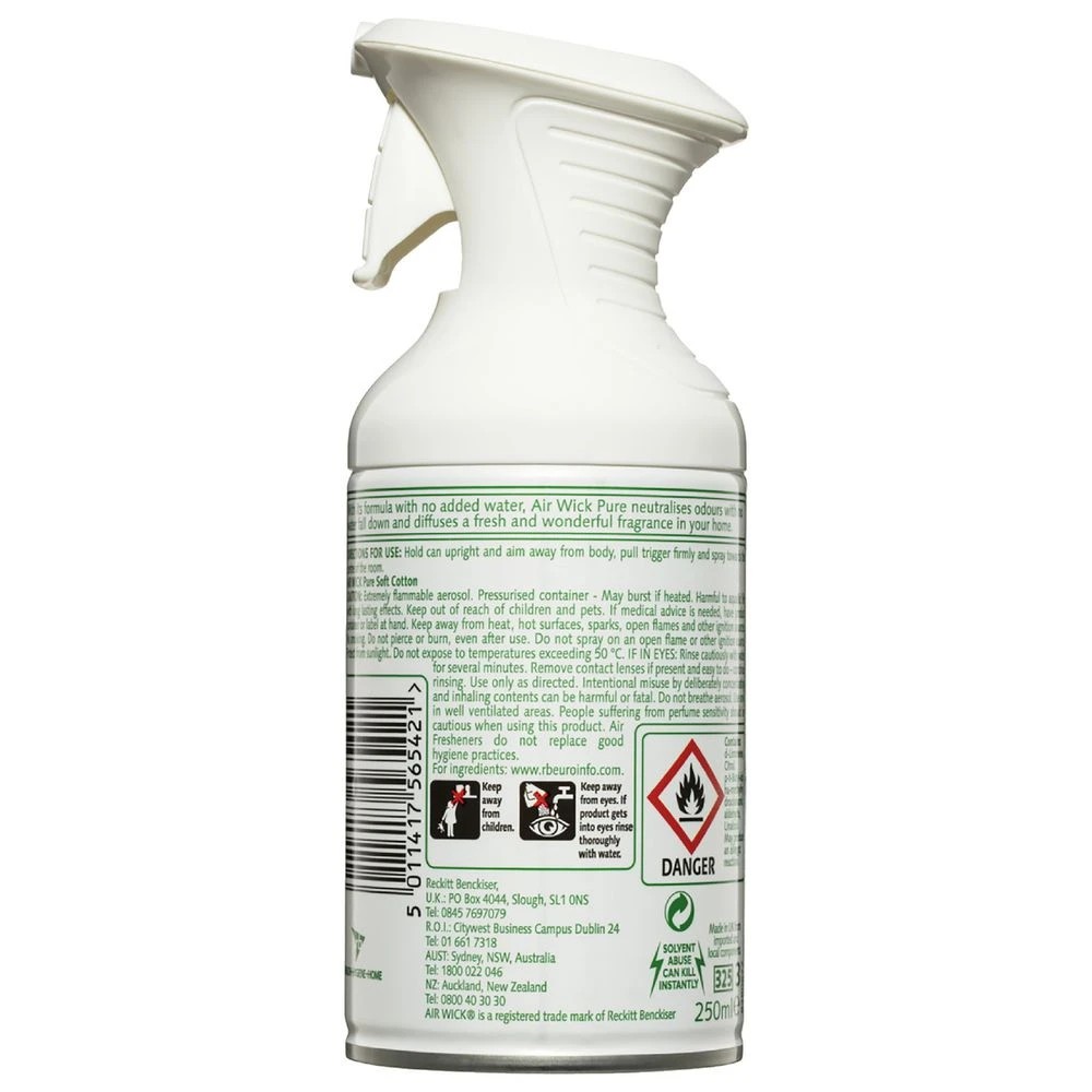 2 Air Wick Pure Aerosol Air Freshener Soft Cotton 159g, 2 of 2