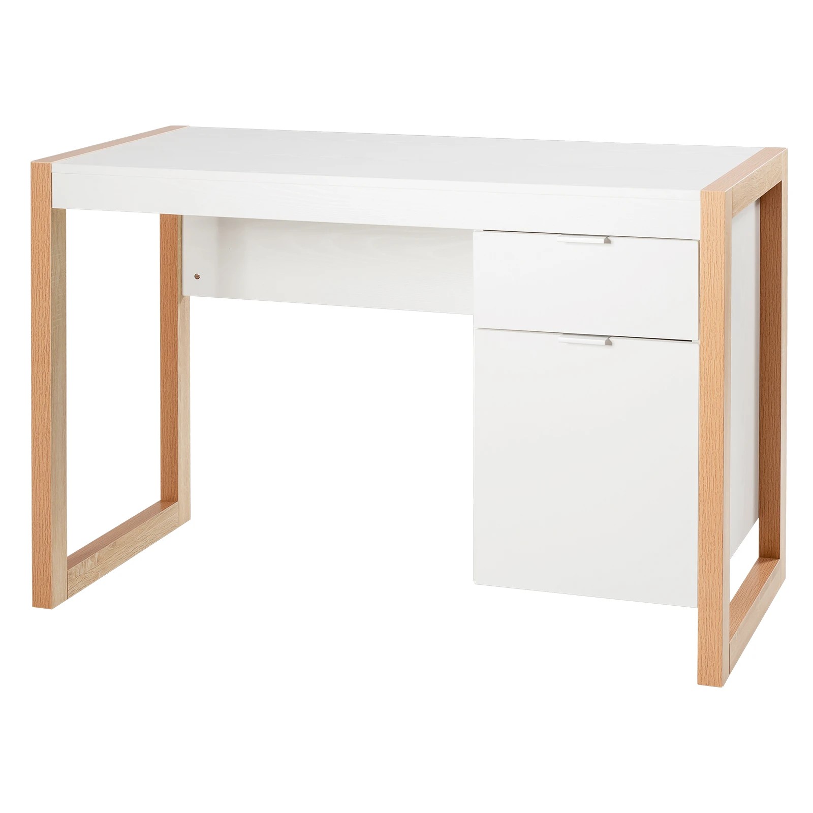 1 Costway Modern Computer Desk Writing Workstation w/Storage Cabinet, 1 of 3