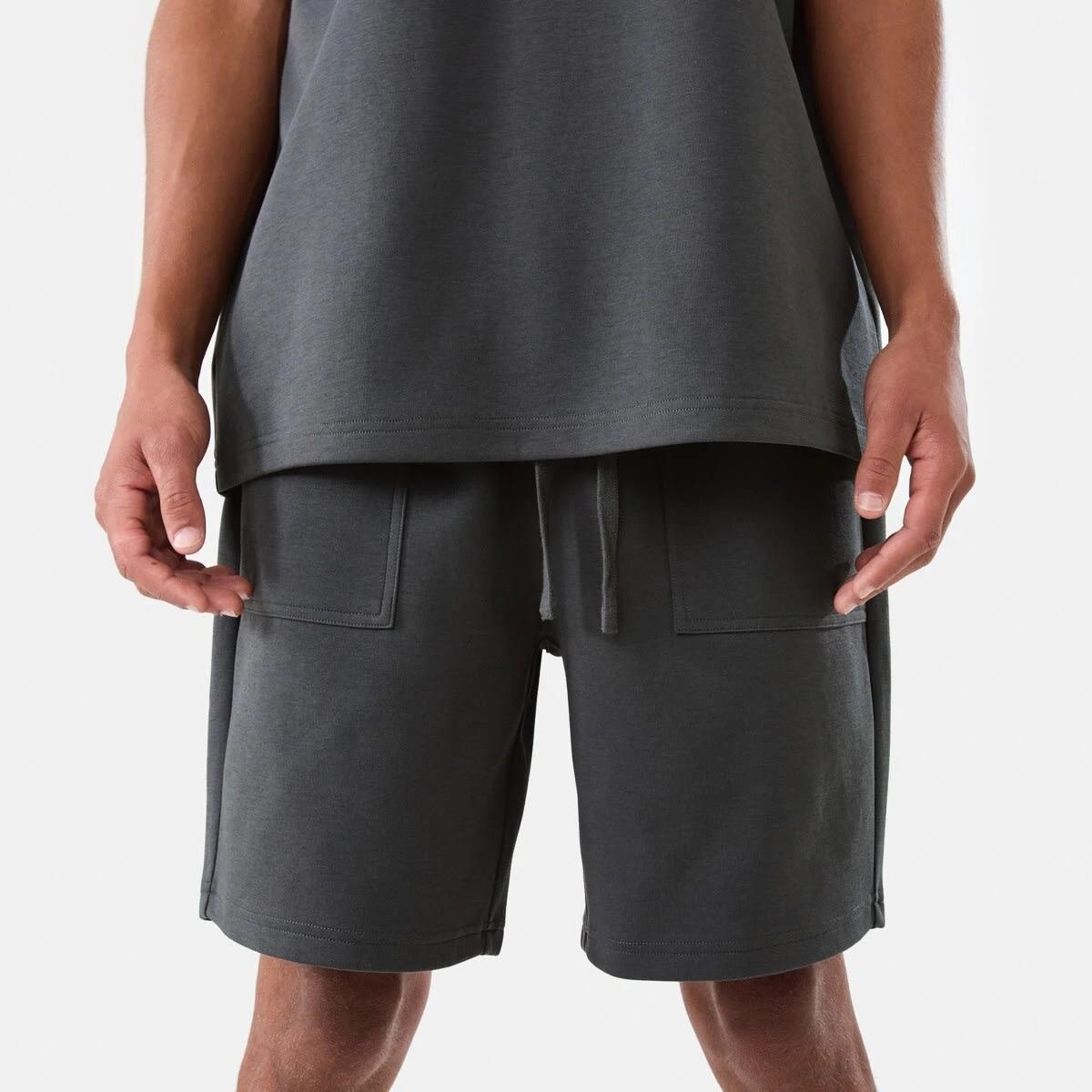 1 Elastic Waist Interlock Knit Shorts VOLCANIC ROCK, 1 of 7