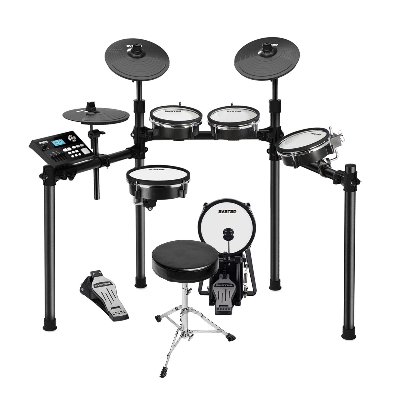 1 Ausway Electric Drum Set for Beginners 447 Sounds Mesh Pads 10 Cymbals Kick Tower USB MIDI Pedals Throne, 1 of 6