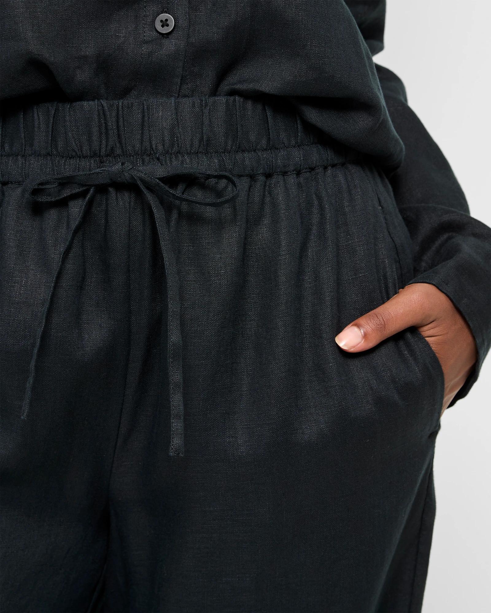 5 Target Petites European Linen Wide Leg Pants BLACK, 5 of 5