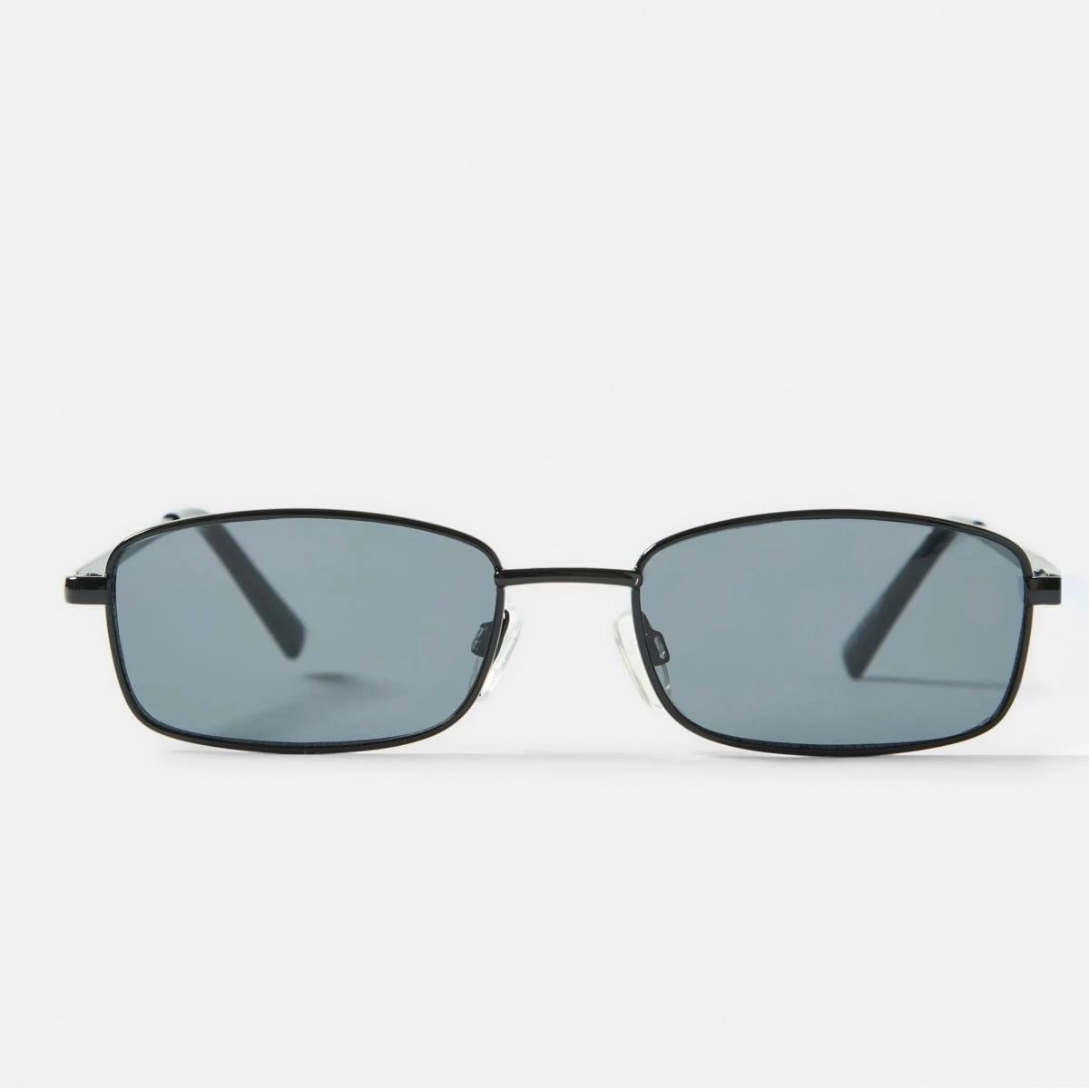 1 Rectangle Metal Sunglasses Black, 1 of 6