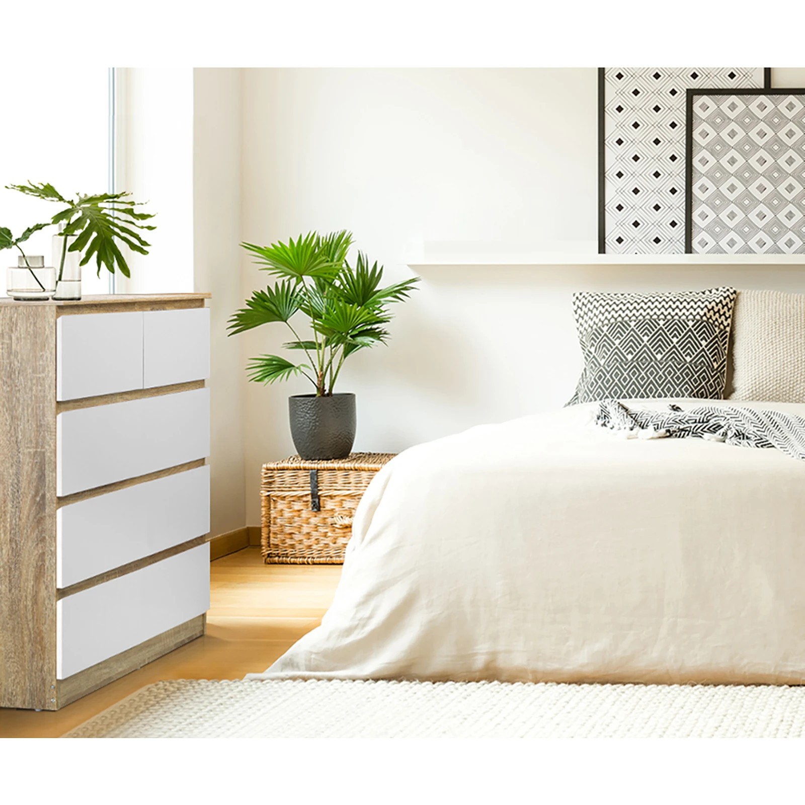 5 Oikiture 5 Chest of Drawers Tallboy Dresser Table Storage Cabinet - Multi, 5 of 8