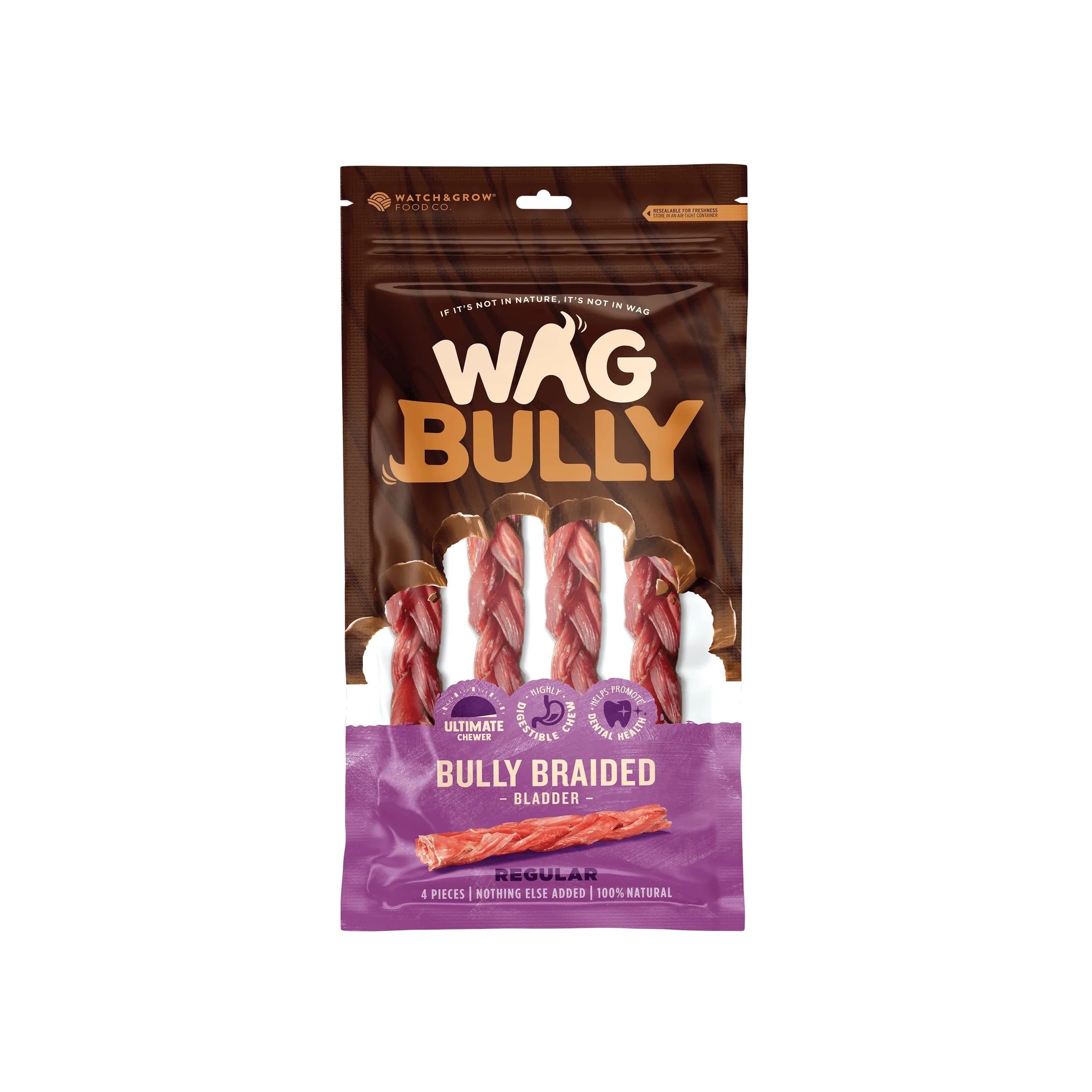 1 Wag Braided Bully Stick Regular, 1 of 2