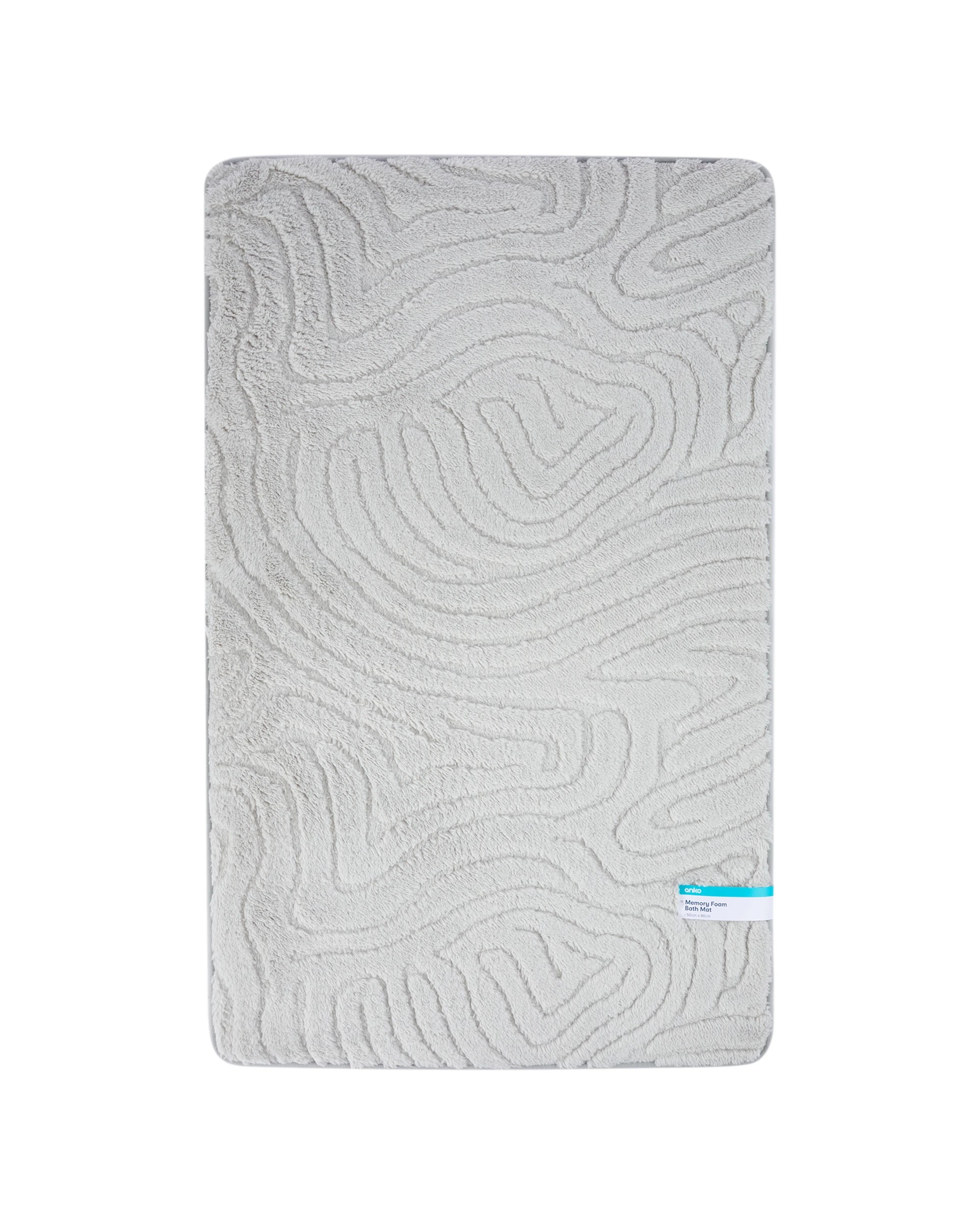 5 Memory Foam Bath Mat - Grey Wave, 5 of 5