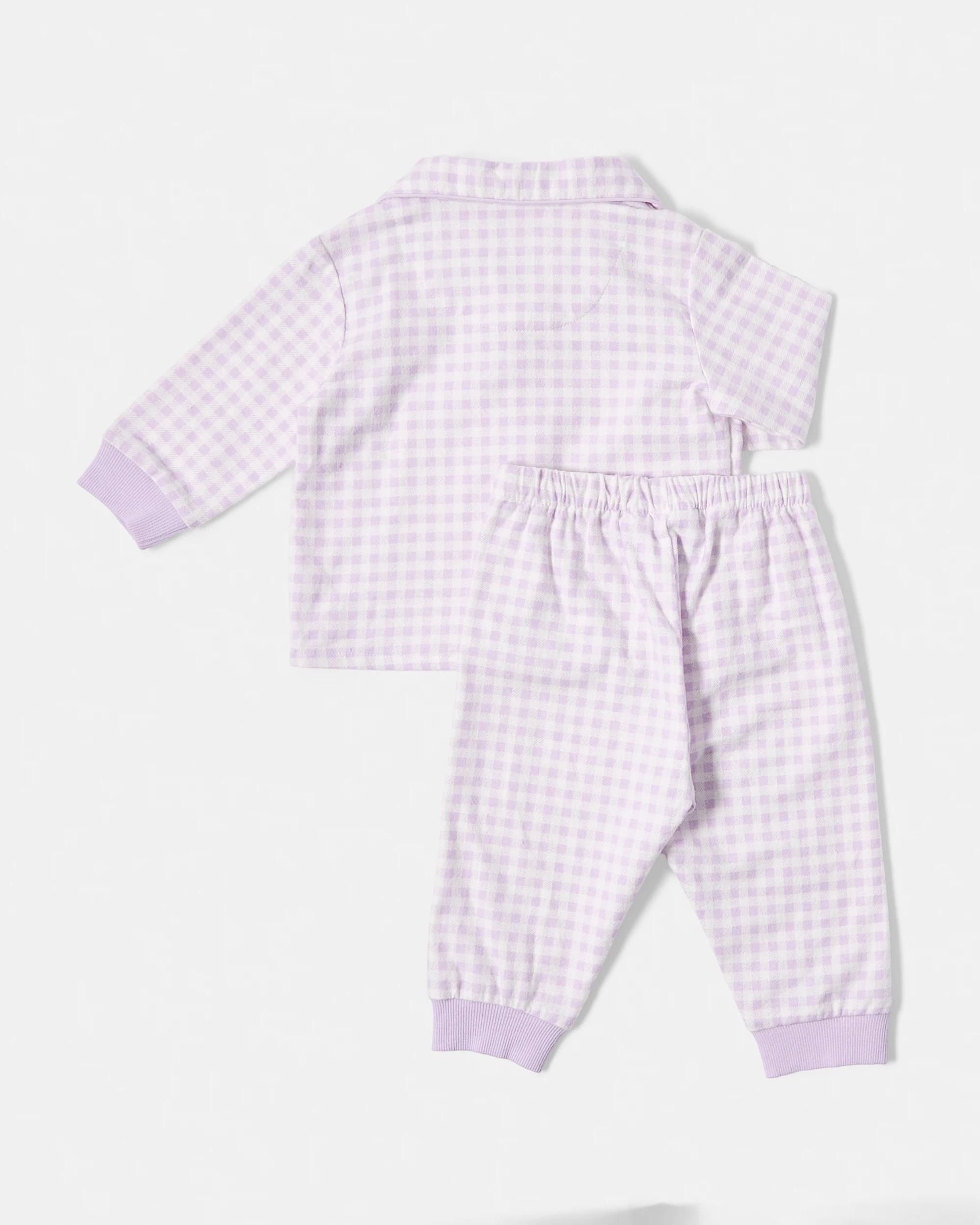 2 Australian Cotton Flannelette Pyjama Set Purp Gngm, 2 of 5