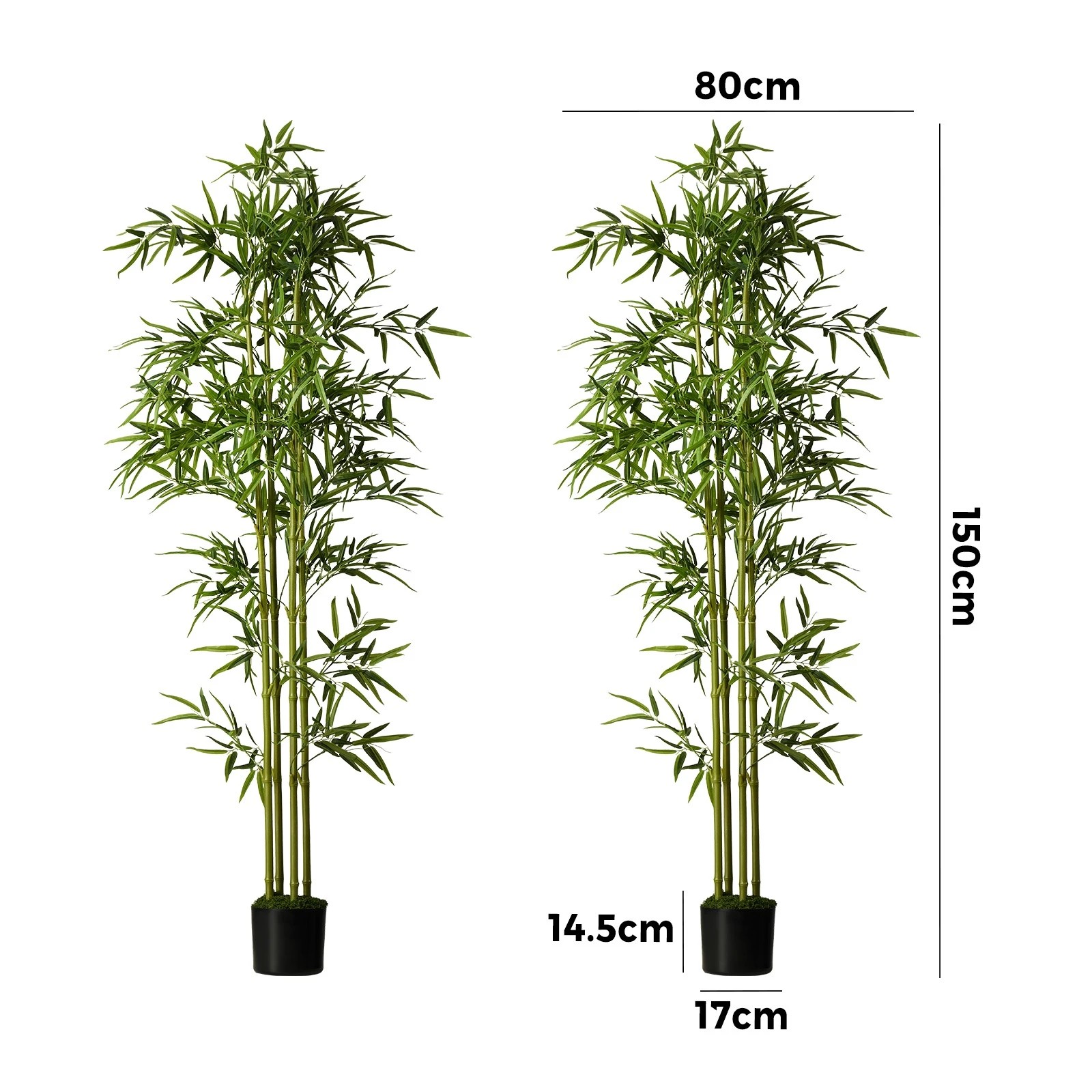 2 Livsip 2 Pack Artificial Bamboo Tree 150cm Potted Faux Plant Outdoor Home Decor, 2 of 8