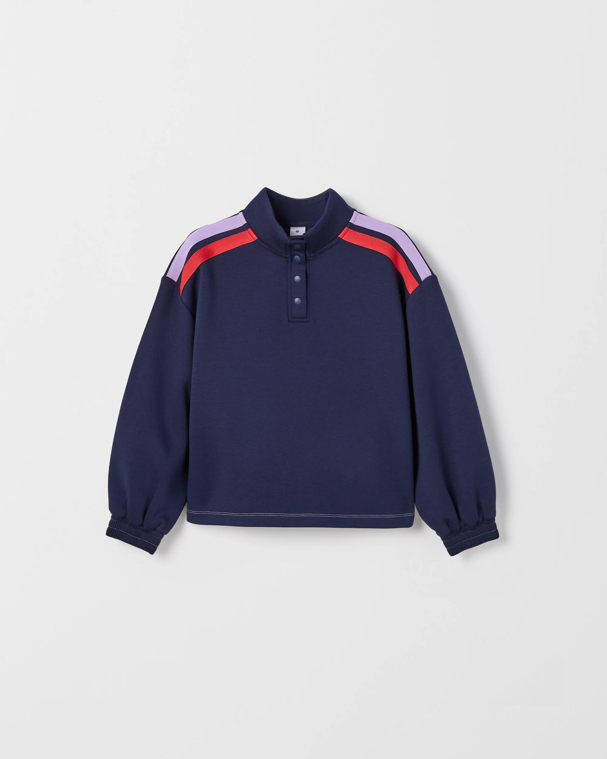 1 Target Kids Scuba Fleece Balloon Sleeve Jumper NAVY, 1 of 2