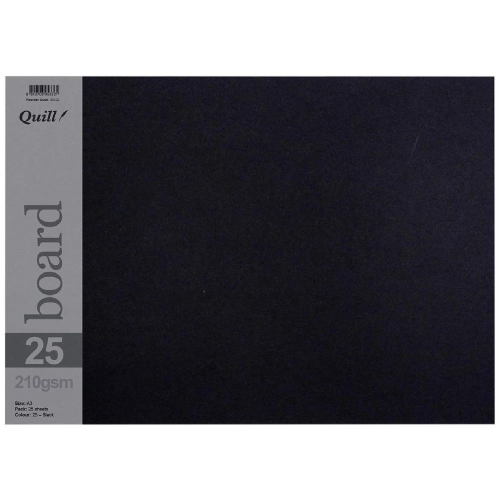 1 Quill A3 210gsm Board Black 25 pack, 1 of 1
