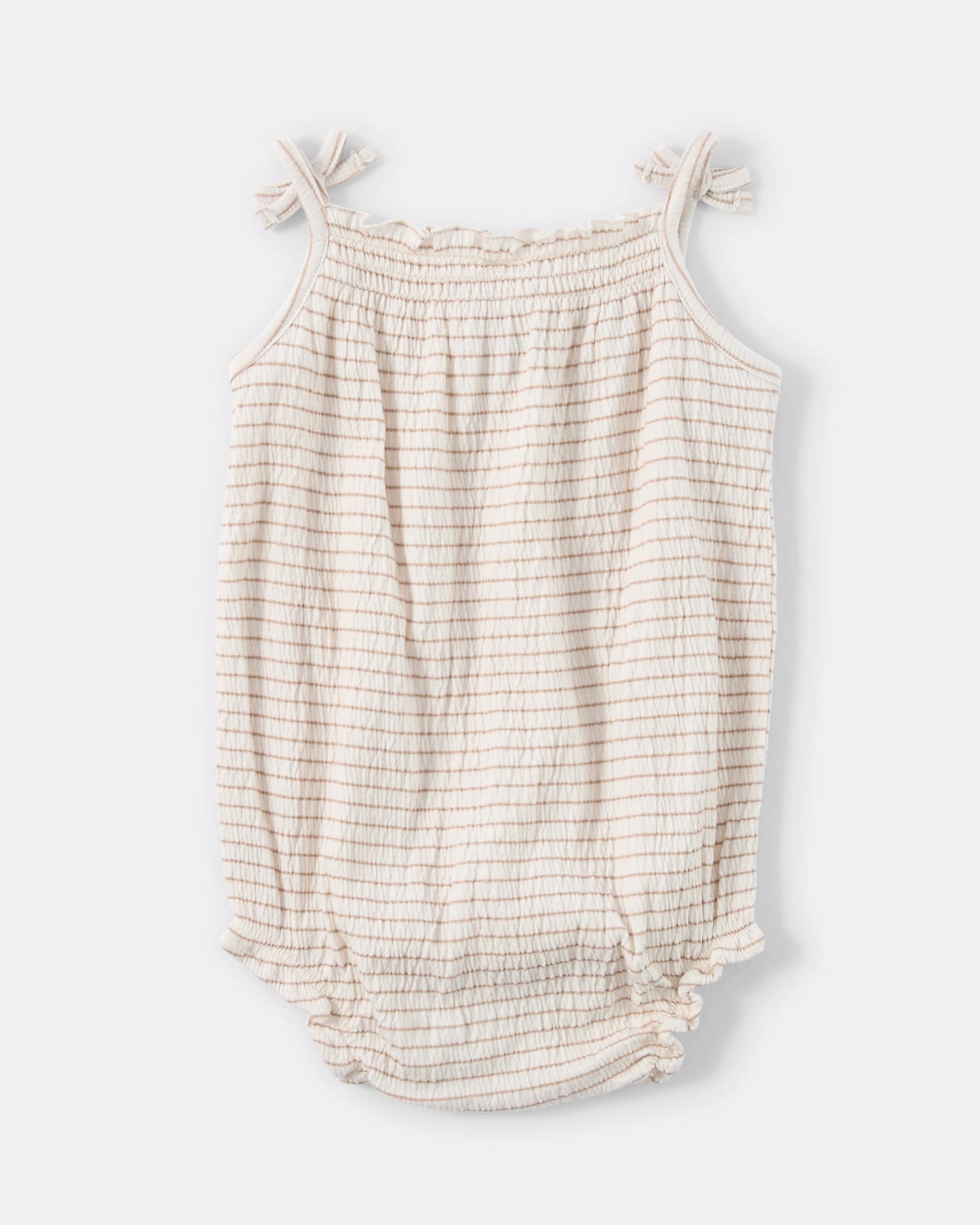 2 Strappy Crinkle Bodysuit BEIGE STRIPE, 2 of 3