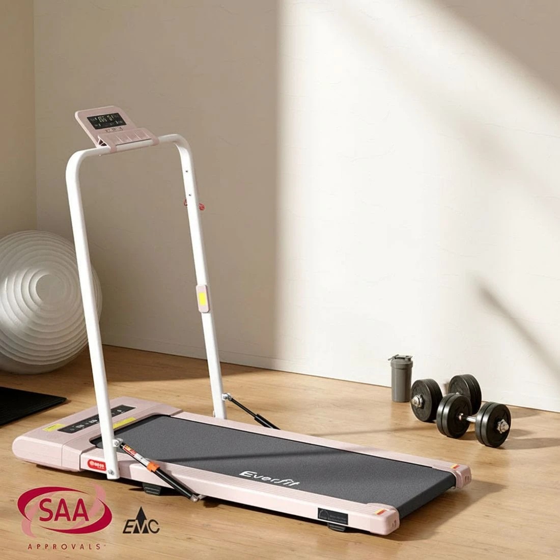 4 Everfit Treadmill Electric Walking Pad Under Desk Home Gym Fitness 400mm - Pink, 4 of 6