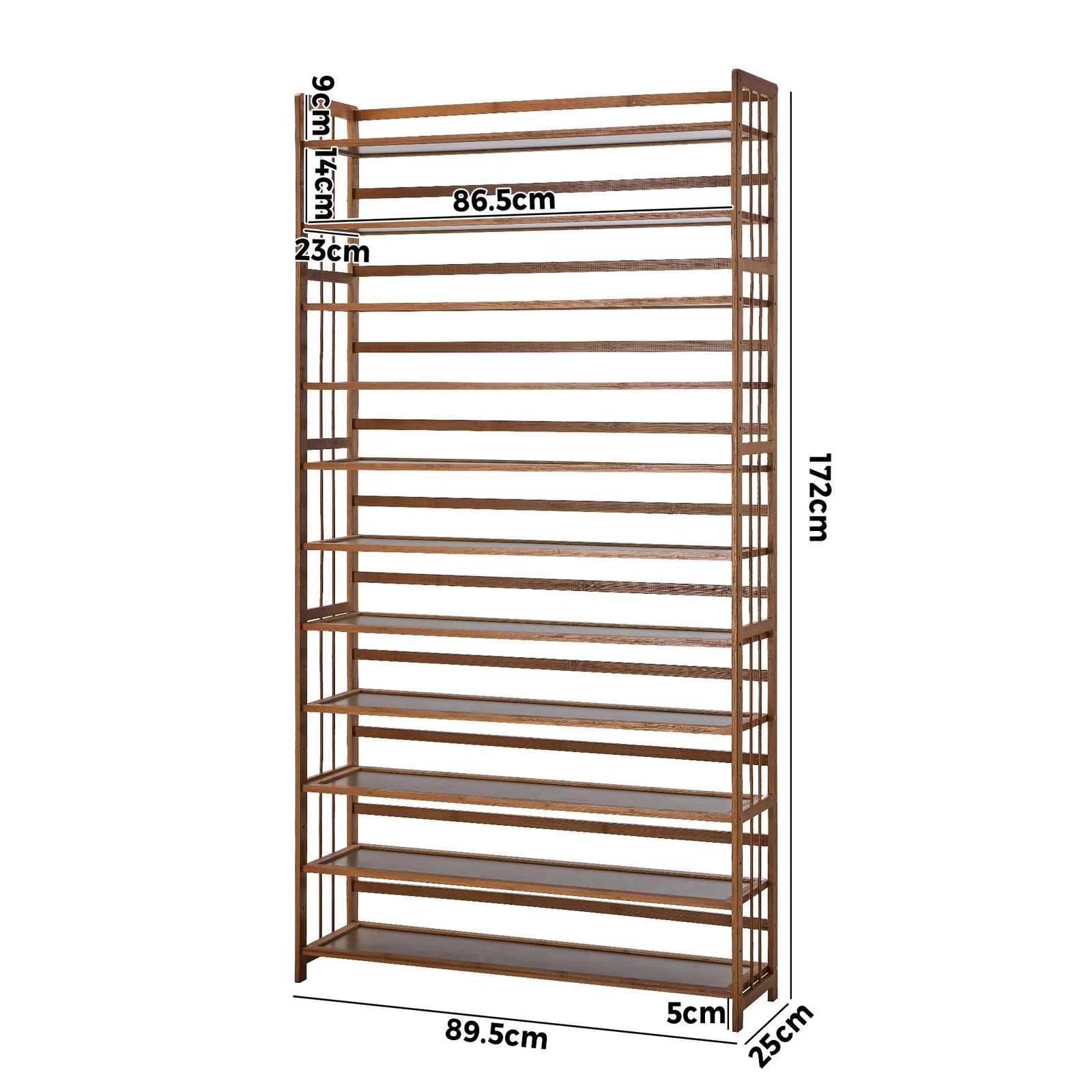 9 Oikiture Shoe Rack Storage Organizer Bamboo Stand 11 Shelves
 - Brown, 9 of 9