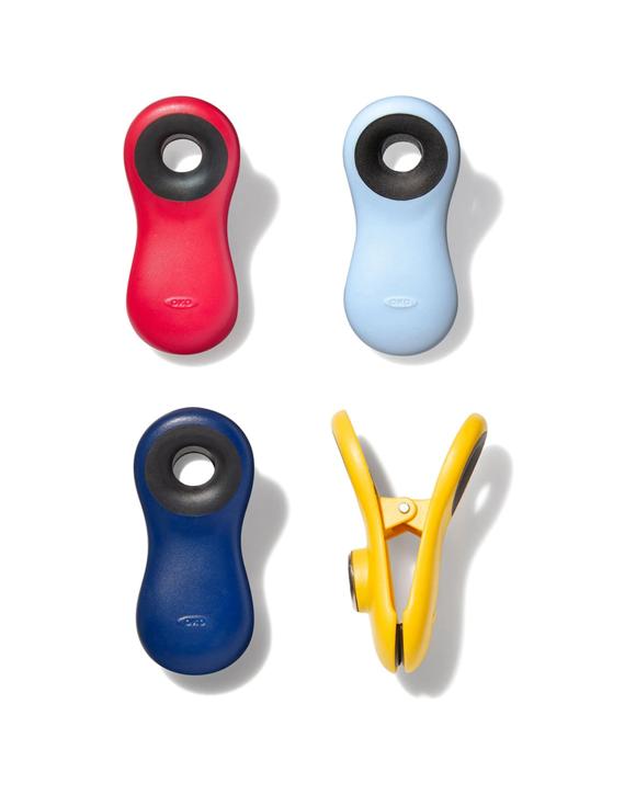 Oxo 4PK Good Grips Magnetic Non Slip Mouth All Purpose Clips With Hanging Hole - Multi
