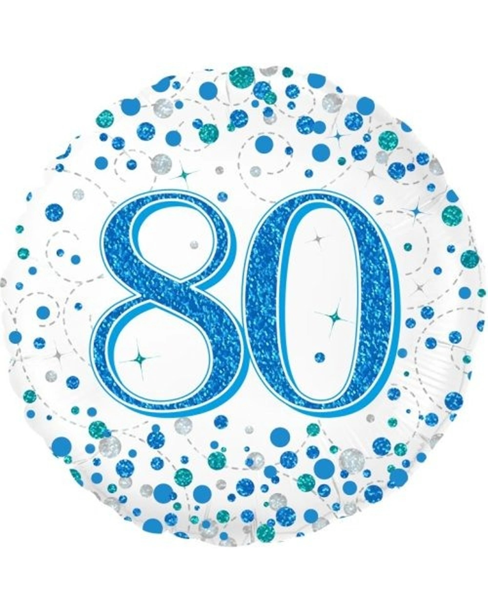 1 Alpen Foil Balloon Sparkling Fizz 80 Party Decoration 45cm - Blue, 1 of 1