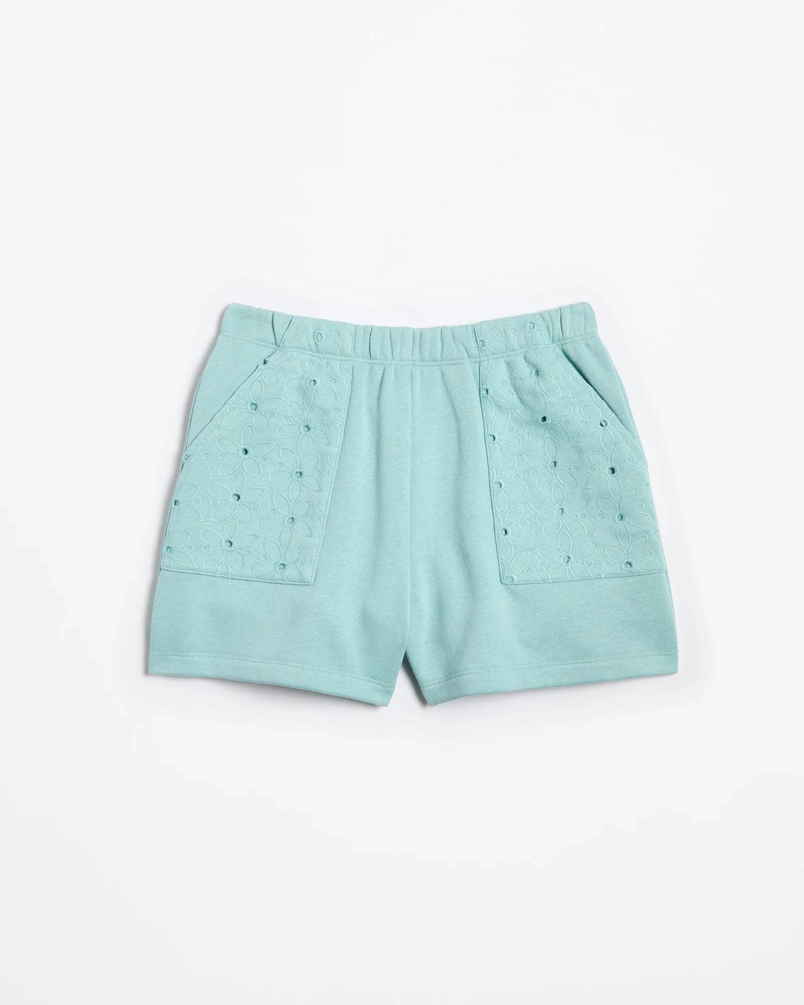 1 Target Australian Cotton Blend Fleece Crochet Pocket Shorts TEAL, 1 of 3