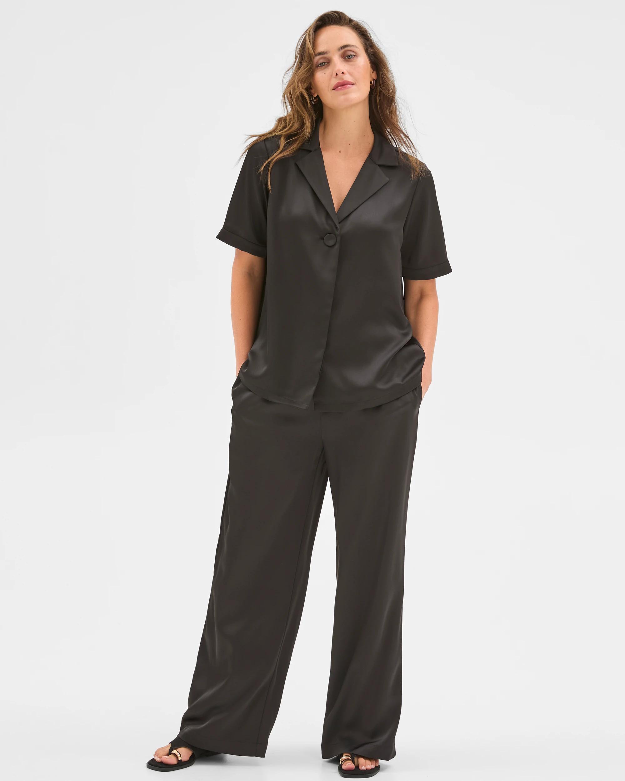 2 Preview Satin Pants BLACK, 2 of 6