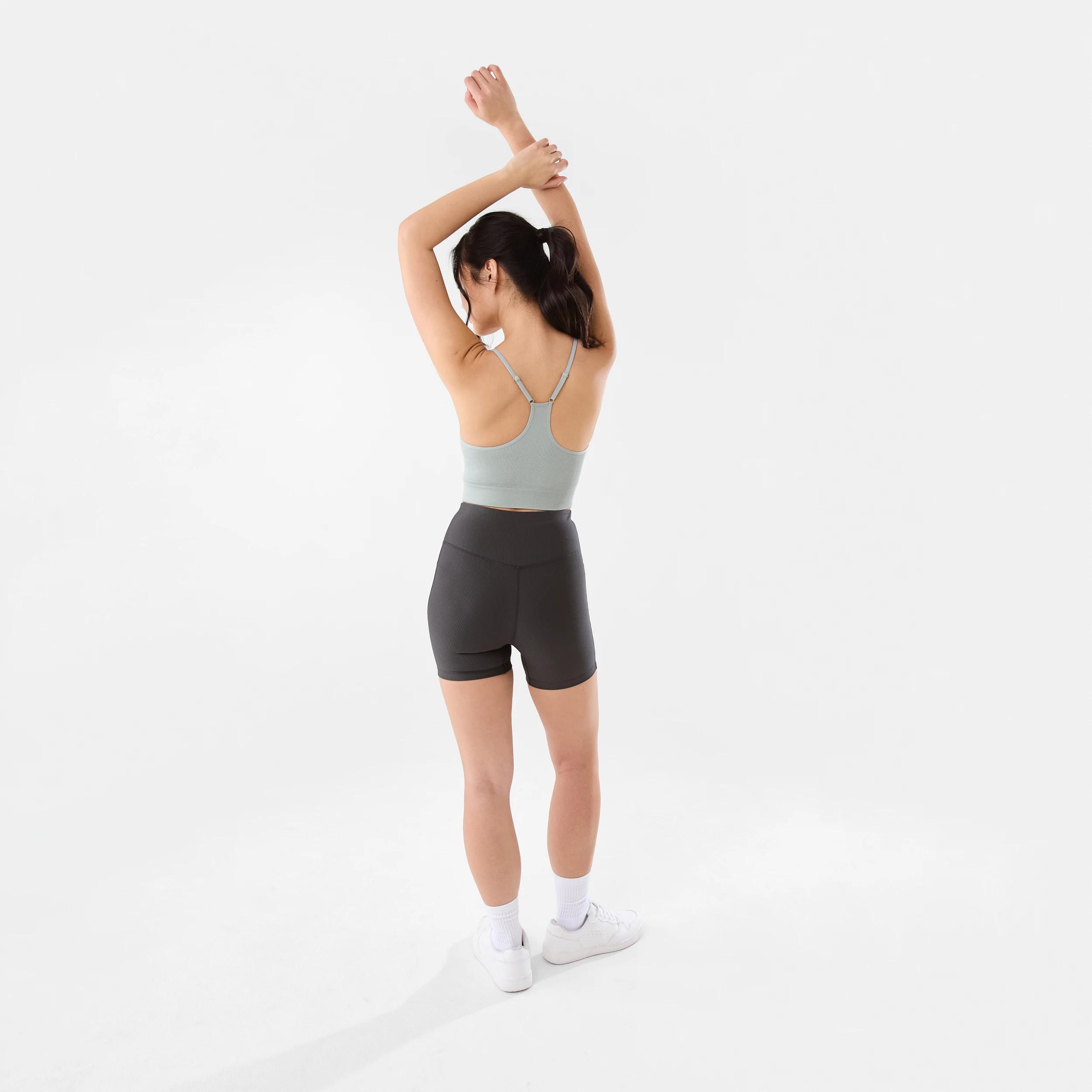 4 Active Womens Rib Bike Shorts DARKISH GREY, 4 of 6