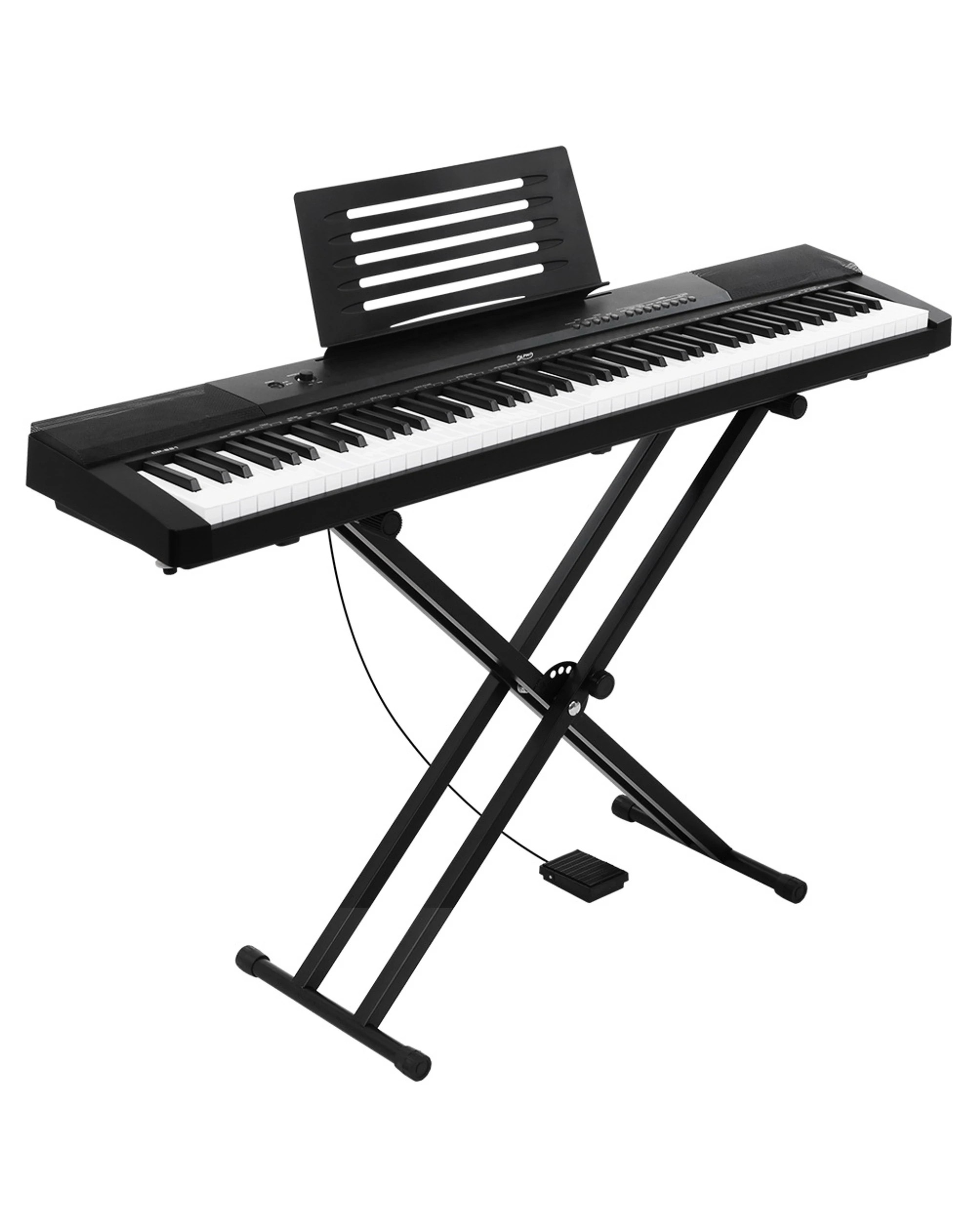 1 Alpha 88 Keys Electronic Piano Keyboard Digital Electric w/ Stand Sustain Pedal - Black, 1 of 6