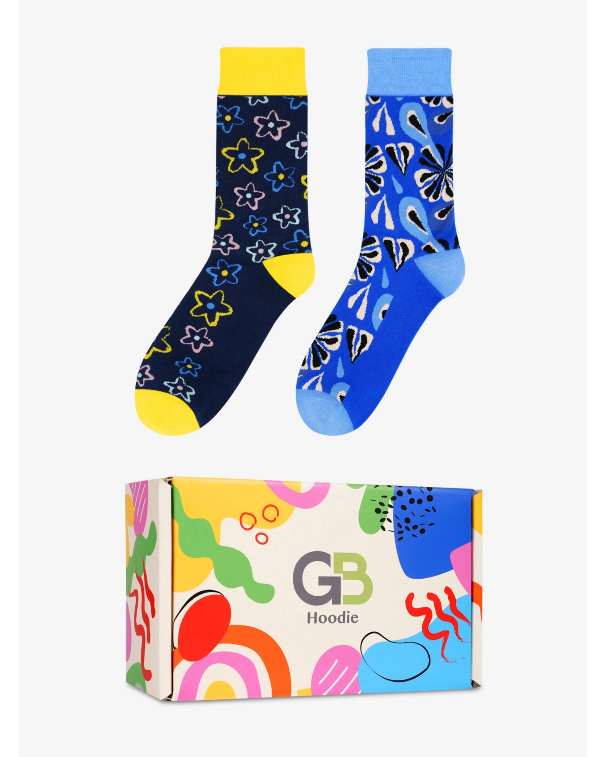 1 Advwin Small 2-Pair Unisex Colorful Funky Socks Floral Pattern FLORAL PATTERN, 1 of 5