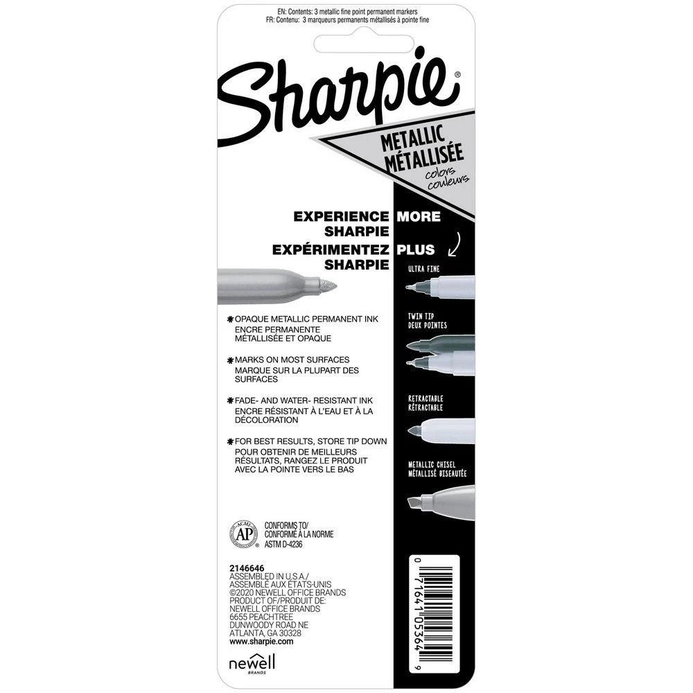 8 Sharpie Fine Permanent Marker Metallic Assorted 3 Pack, 8 of 8