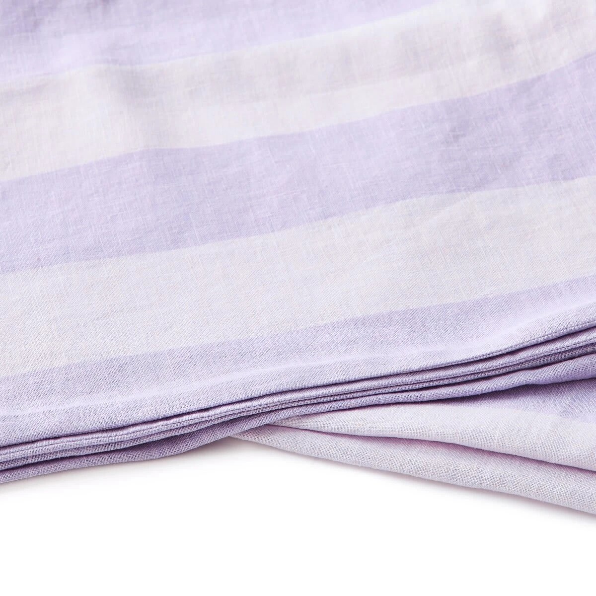 4 Stripe Linen Cotton Quilt Cover Set - King Bed, Lilac, 4 of 7