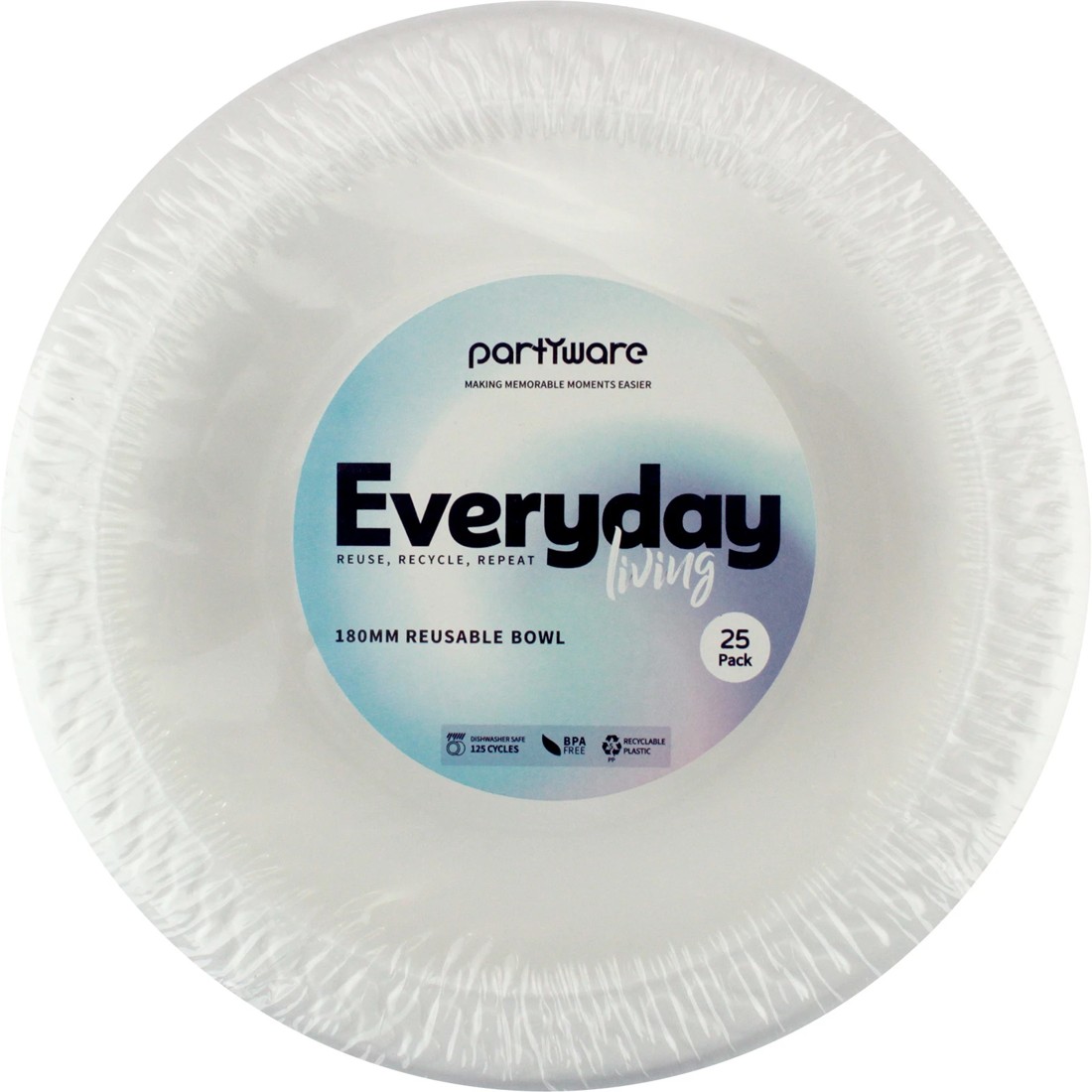 2 Everyday Living Everyday Living Reusable White Plastic Bowls Pack of 25, 2 of 2