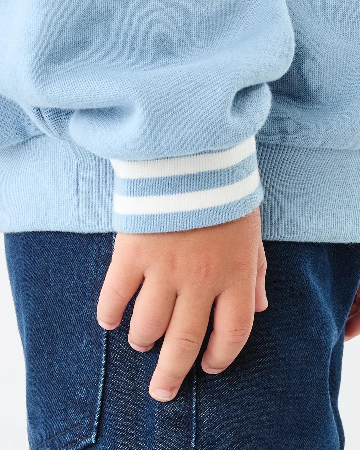 5 Oversized Boucle Crew Neck Sweatshirt Blu Dino, 5 of 7