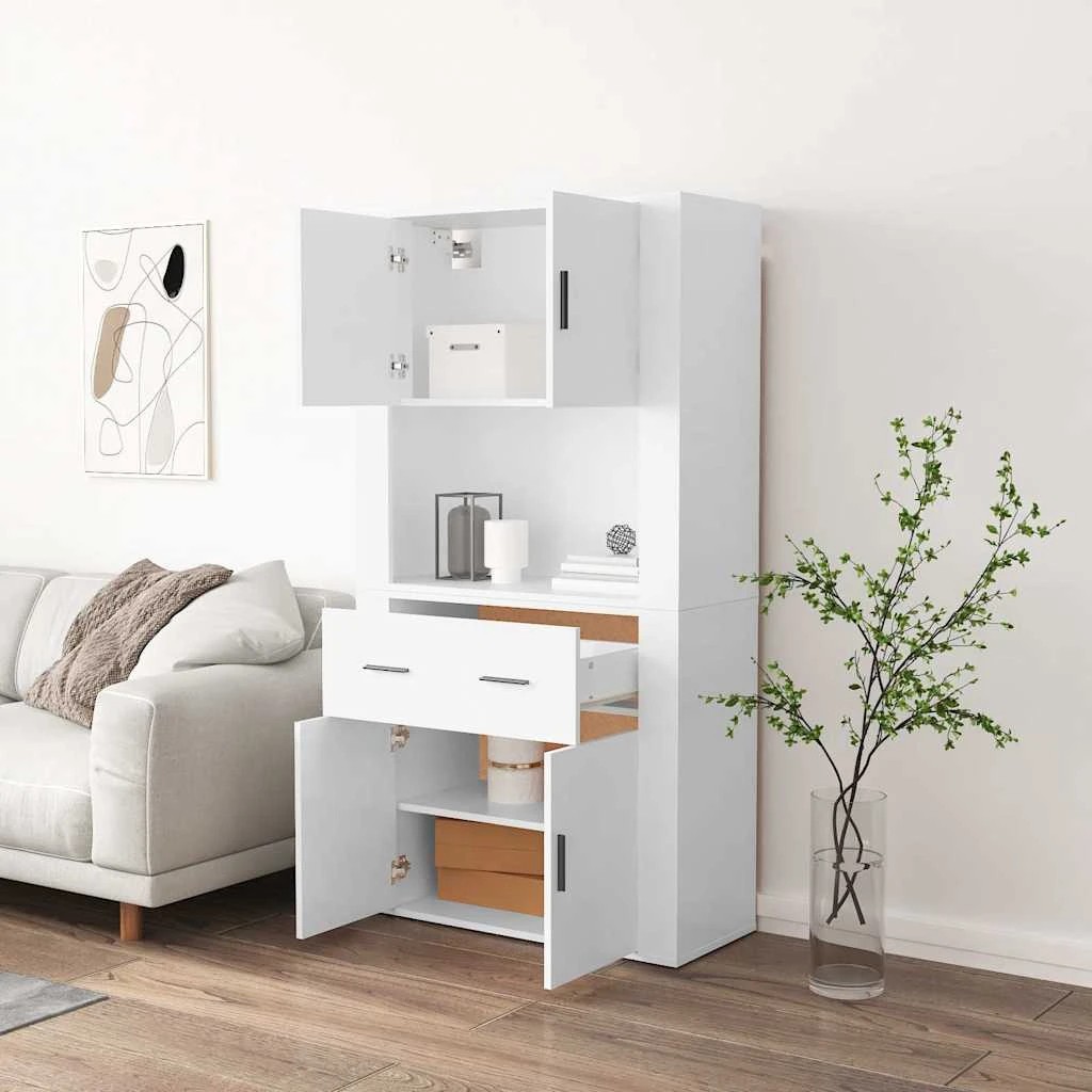 2 vidaXL Modern Highboard for Living Room Ample Storage - White, 2 of 9