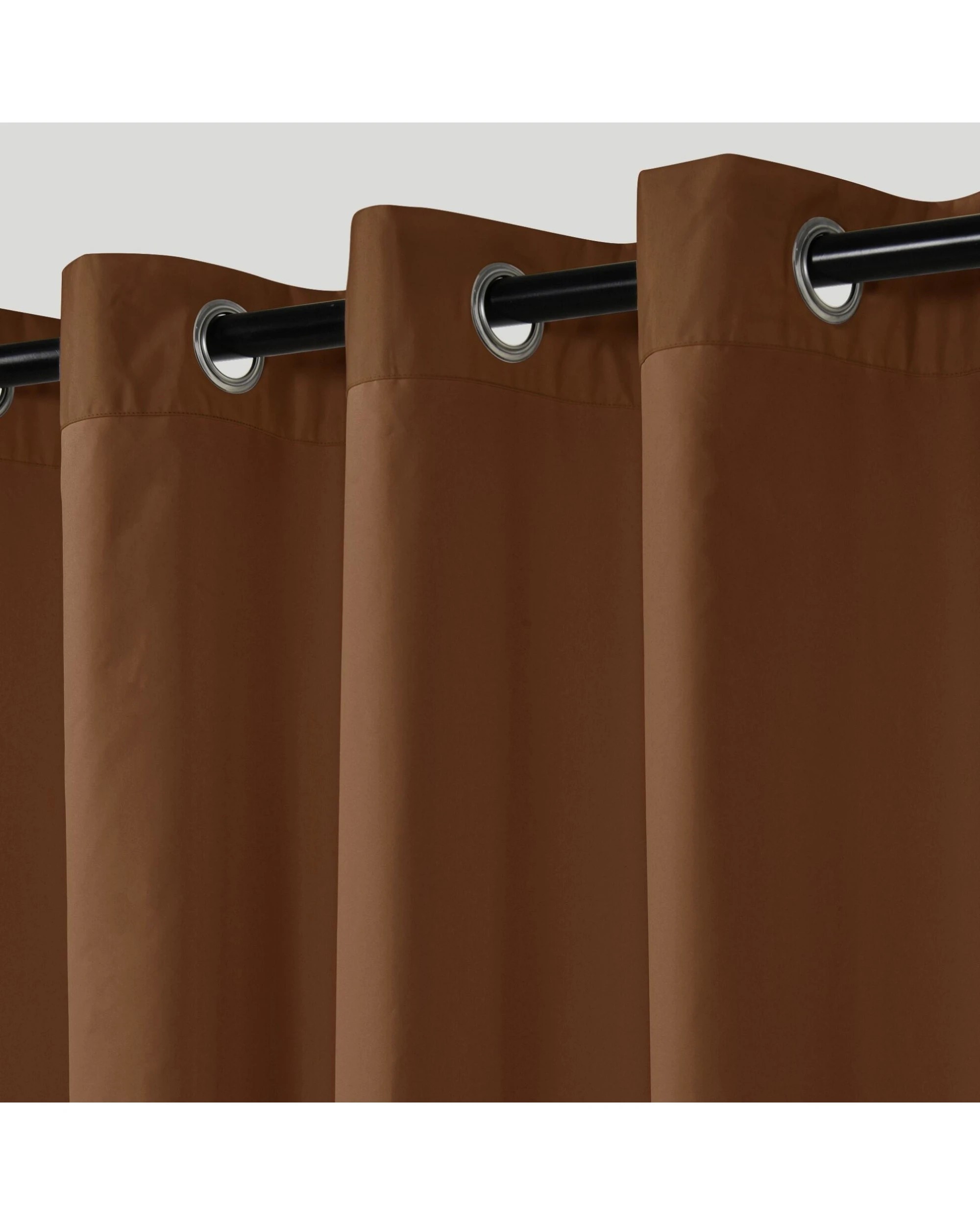 3 Sherwood Home Orlando Blockout Eyelet Curtain Pair 225x223cm - Rust, 3 of 5