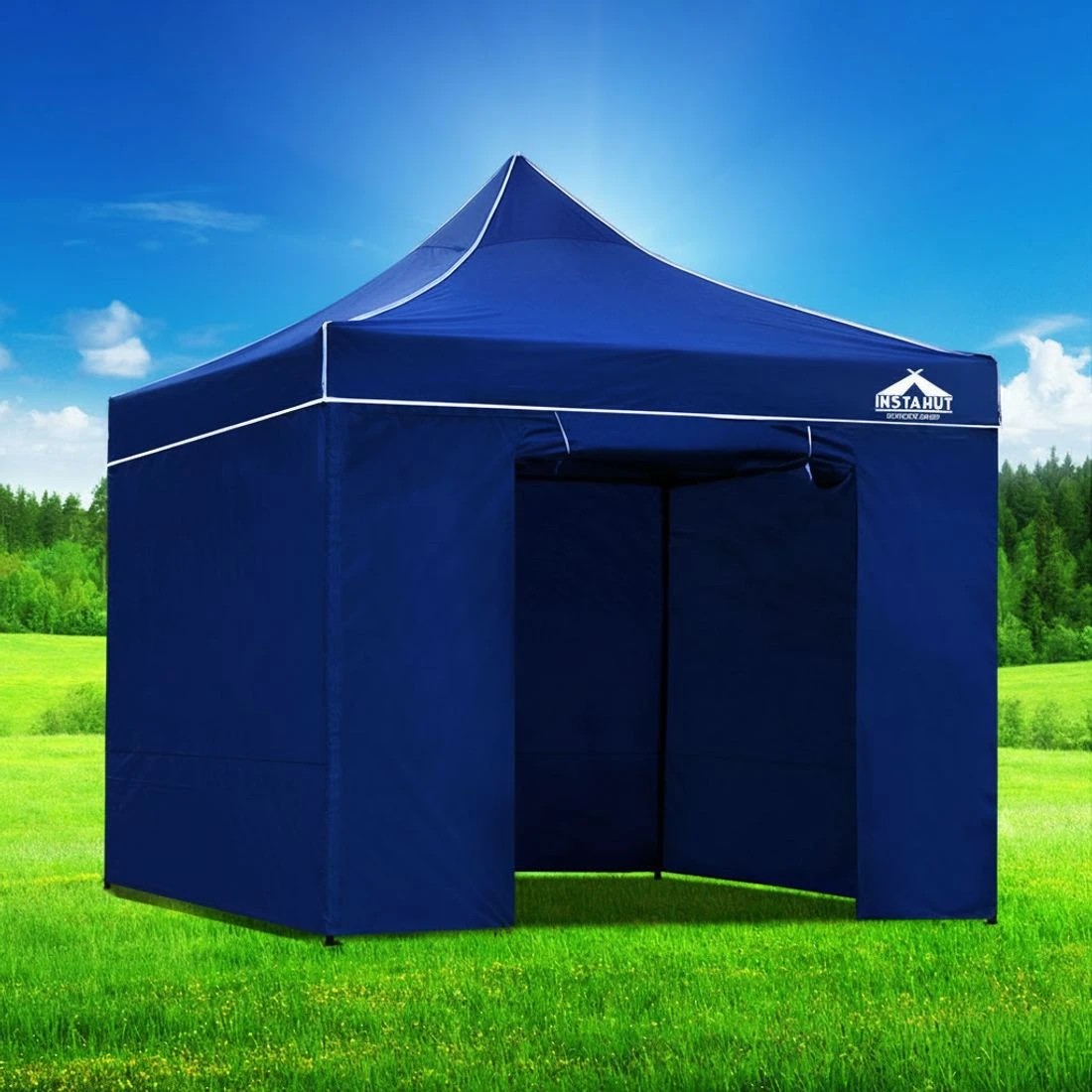 7 Instahut Gazebo 3x3 Pop Up Marquee Folding Tent Wedding Gazebos Camping Outdoor Shade Canopy - Blue, 7 of 8