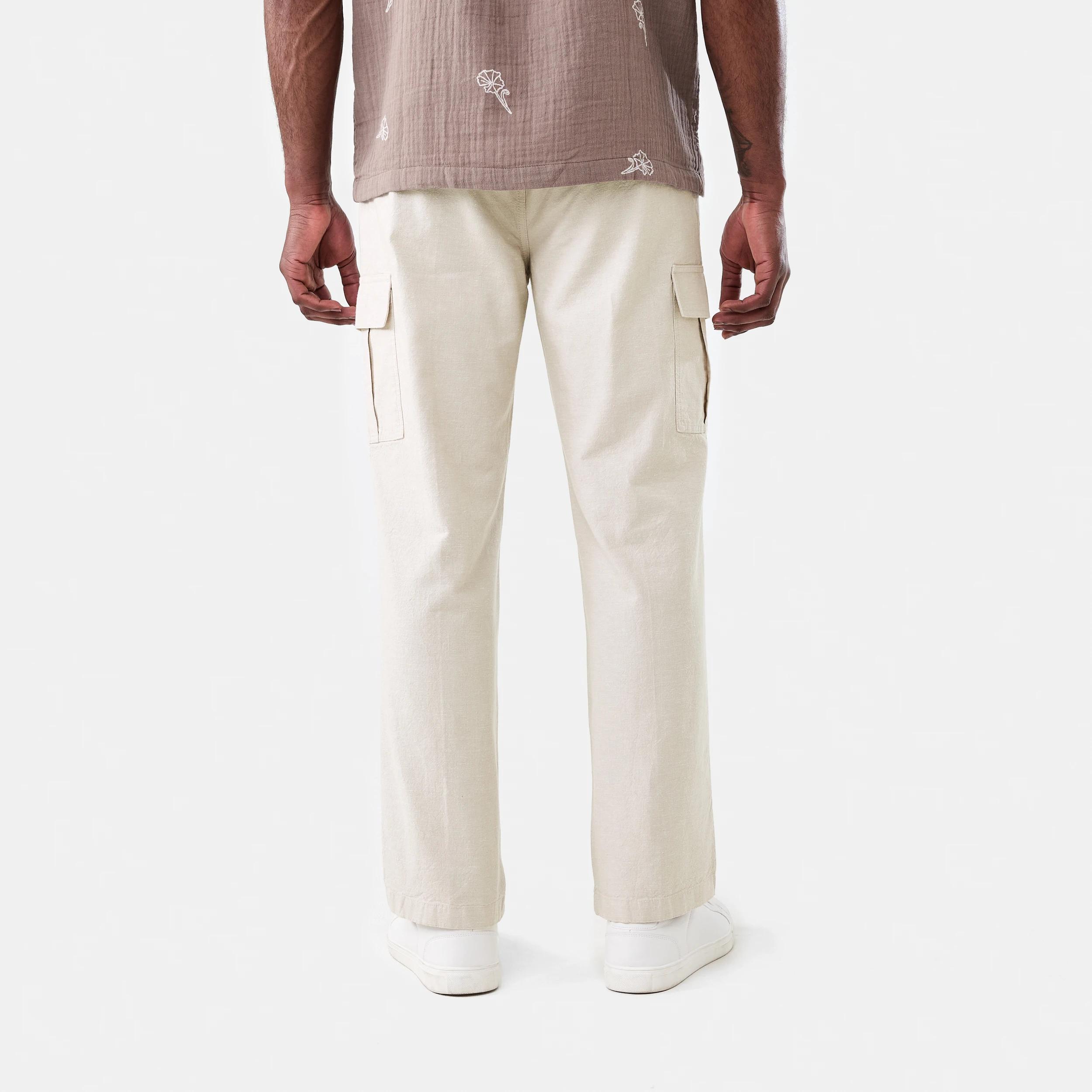 3 Elastic Waist Textured Cargo Pants Bge Barley, 3 of 6
