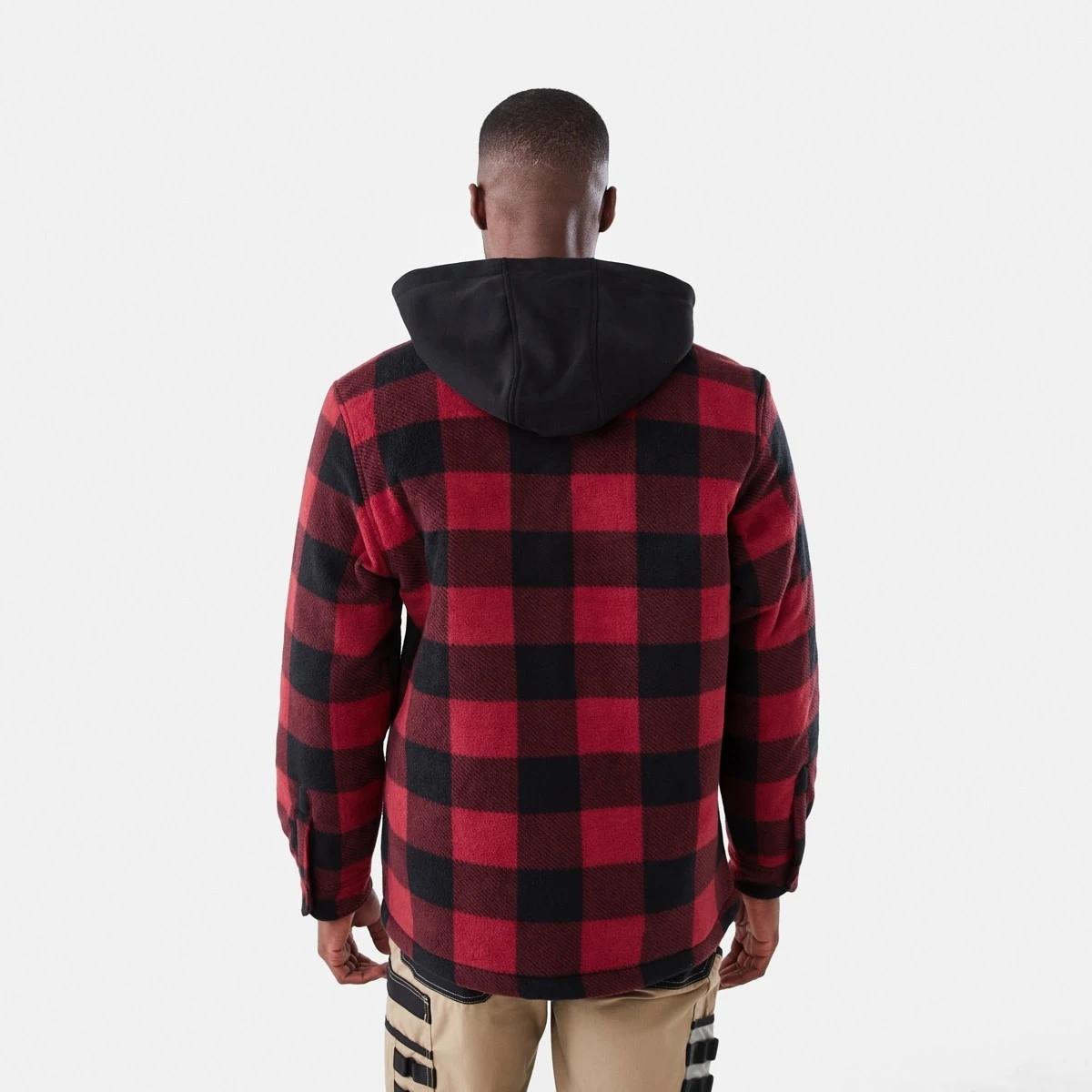 4 Workwear Padded Industrial Jacket Red Check, 4 of 8