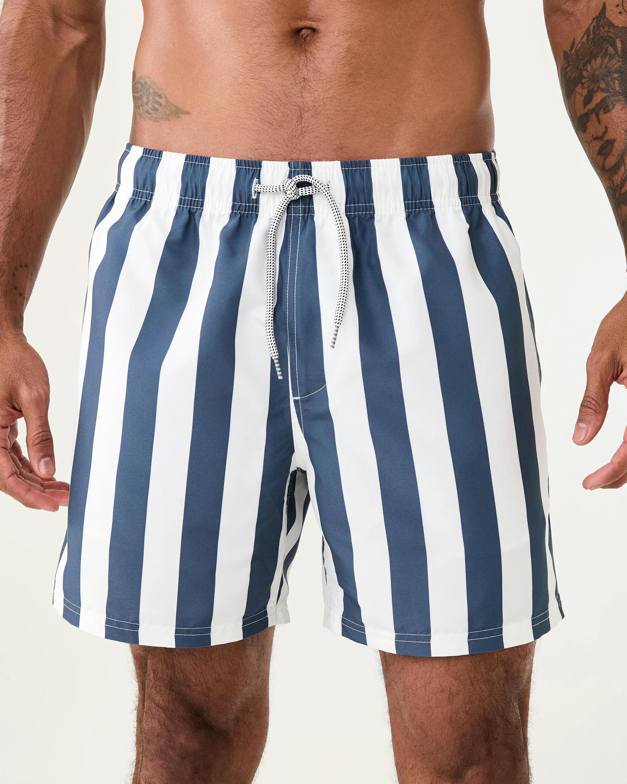 1 Core Print Swim Shorts Nvy Stripe, 1 of 6