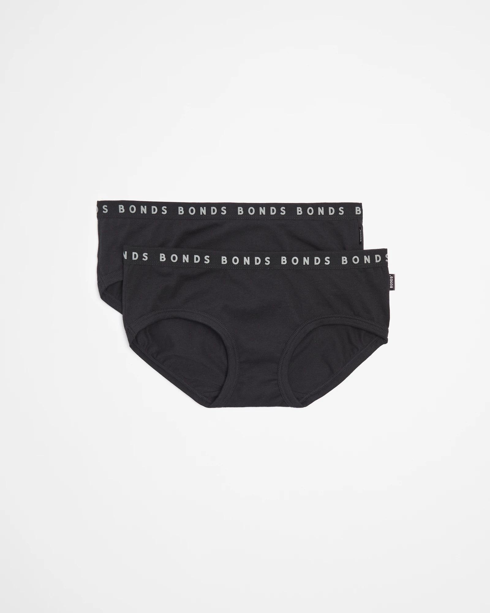 1 Bonds 2 Pack Hipster Boyleg Briefs BLACK, 1 of 4