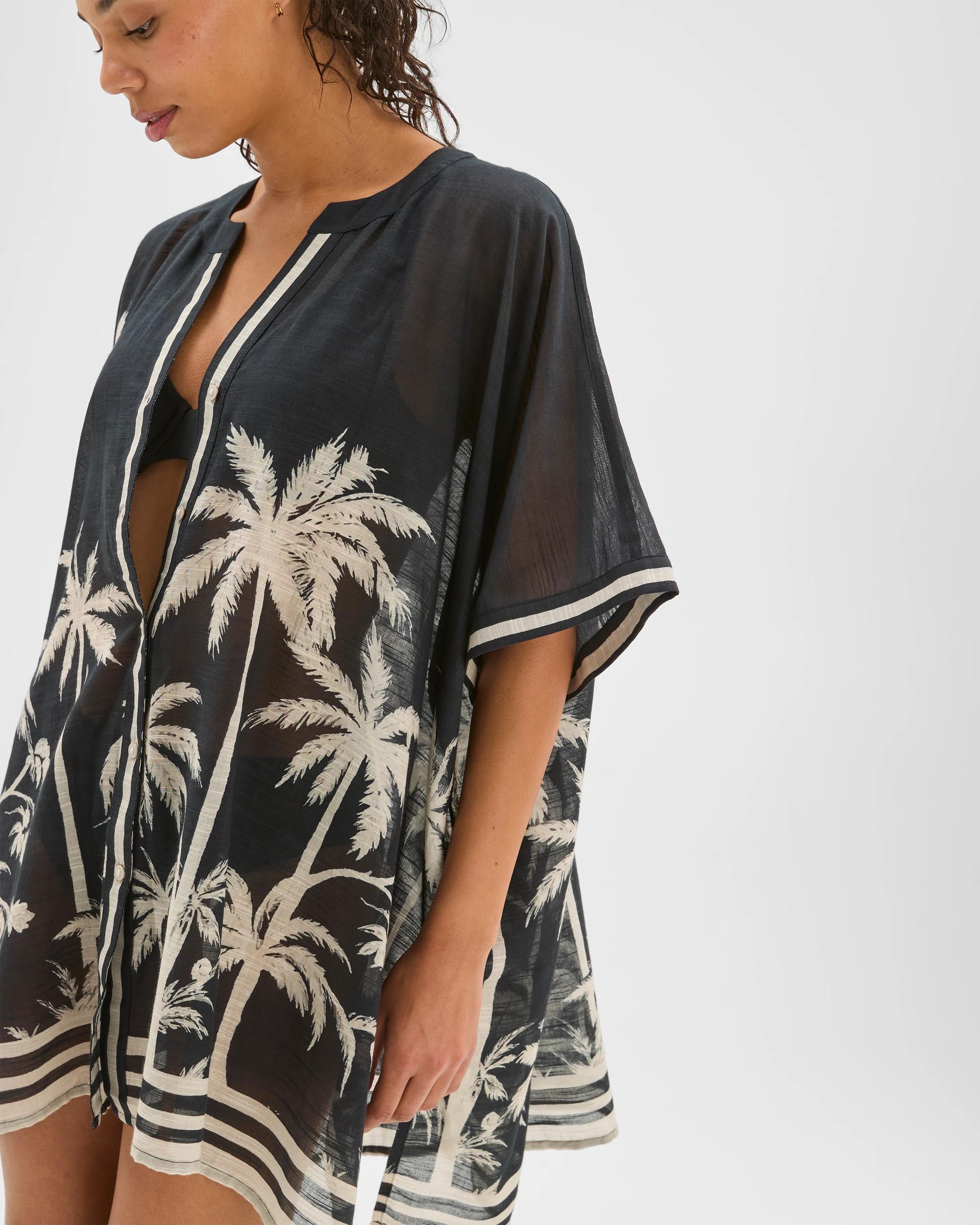 6 Target Woman Resort Cotton Square Cover Up MULTI PALM TREE PRINT, 6 of 7