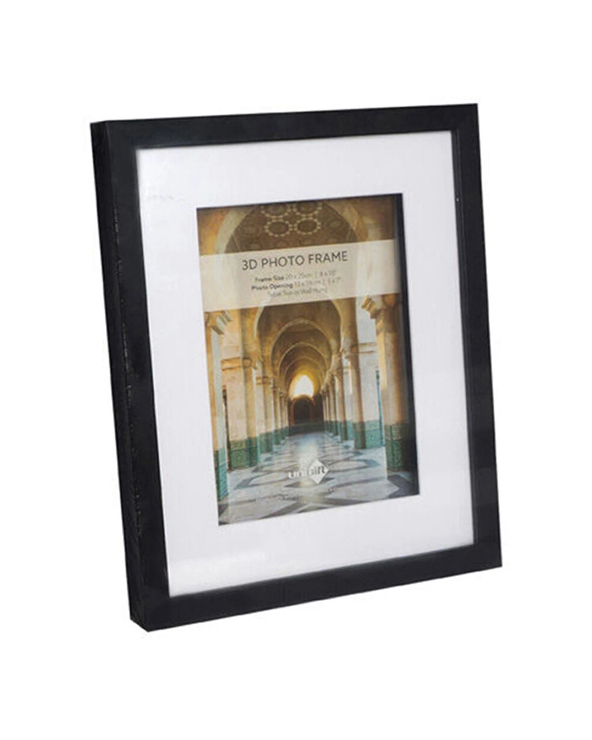 1 Unigift 3D Wooden Glass Hanging Picture Photo Frame 20x25cm 13x18cm - Black, 1 of 1