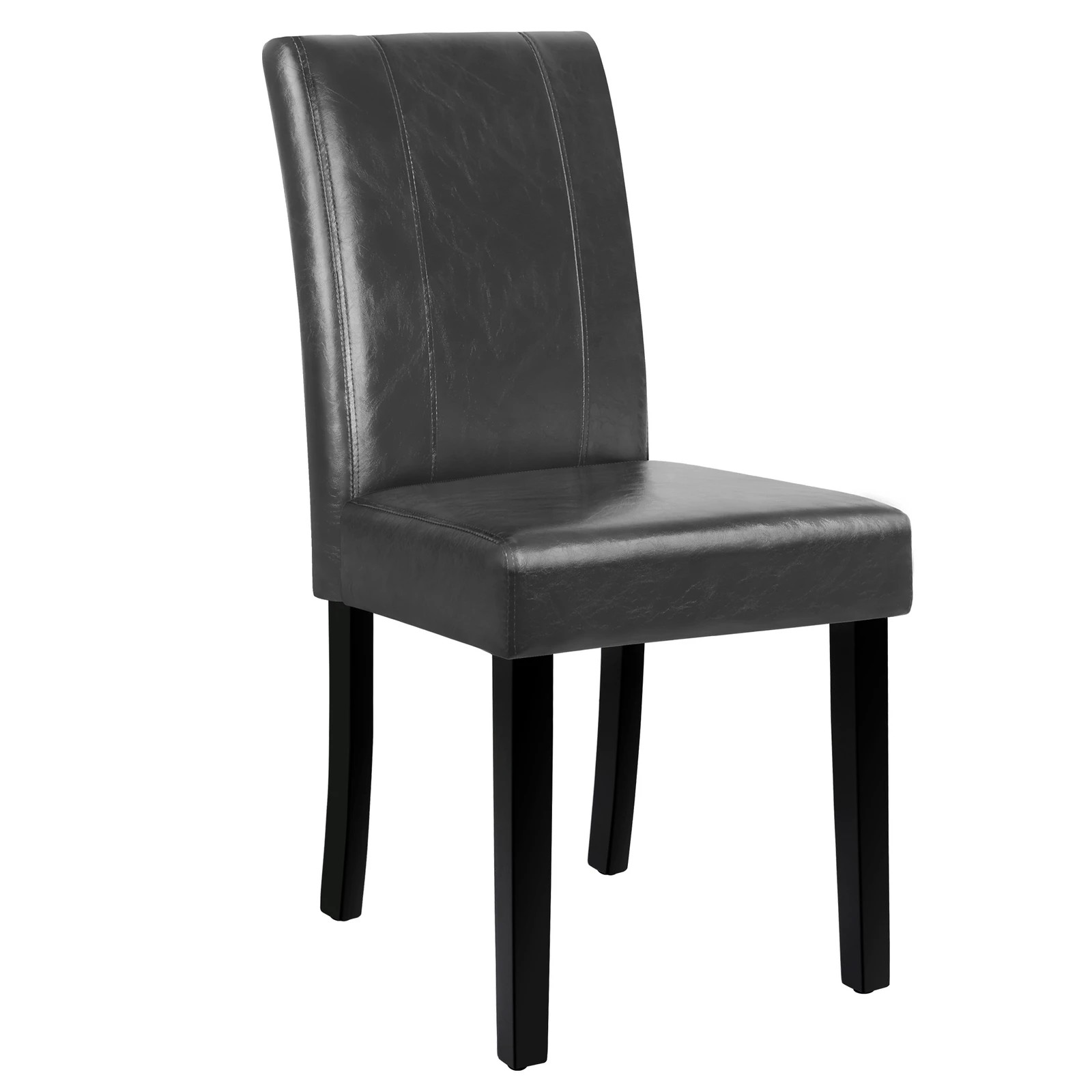 10 Alfordson 4x Dining Chairs Cafe Kitchen Chair High-Back Wooden PU Leather - Grey, 10 of 10