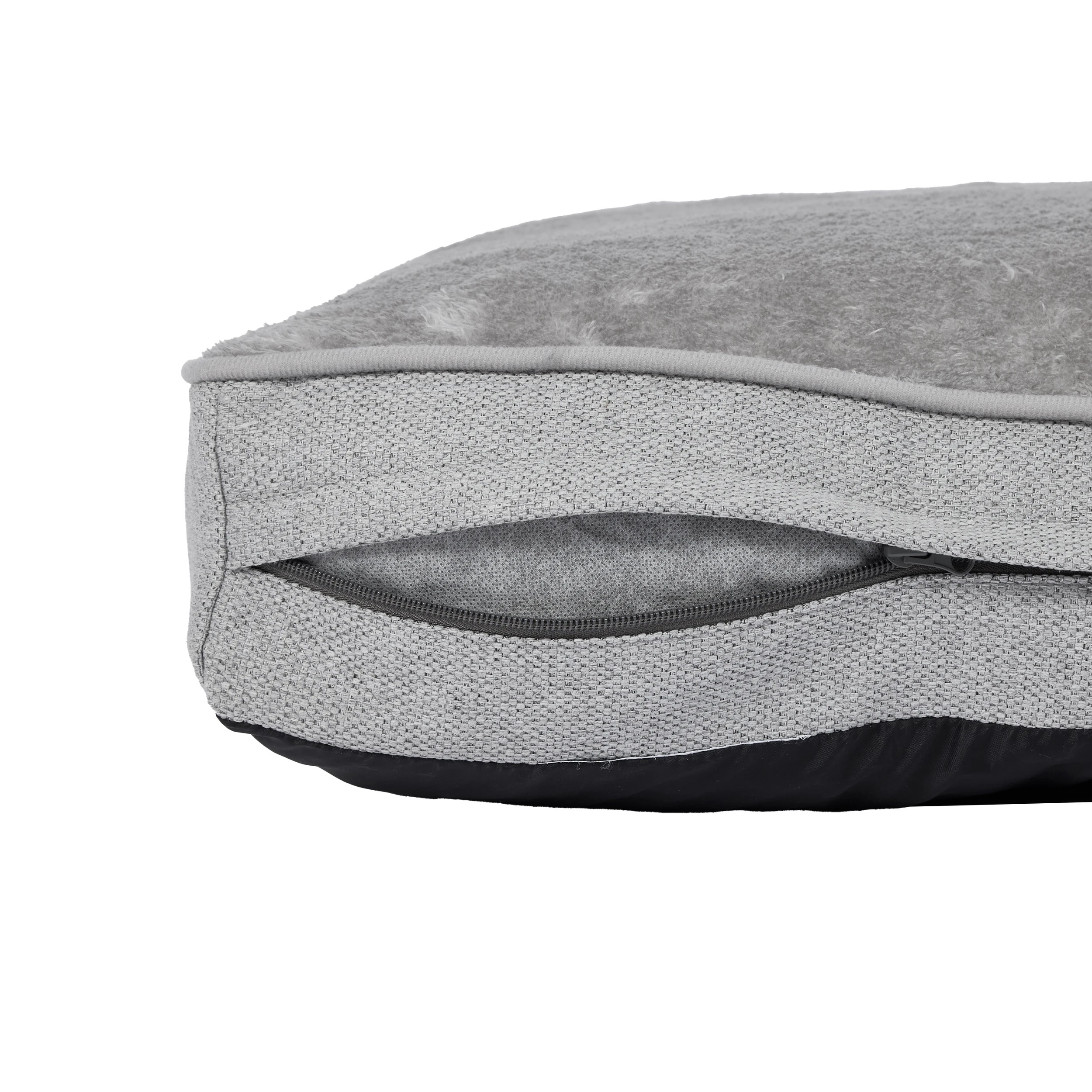 5 Pet Bed Rectangle Plush Top - Large, Grey, 5 of 7