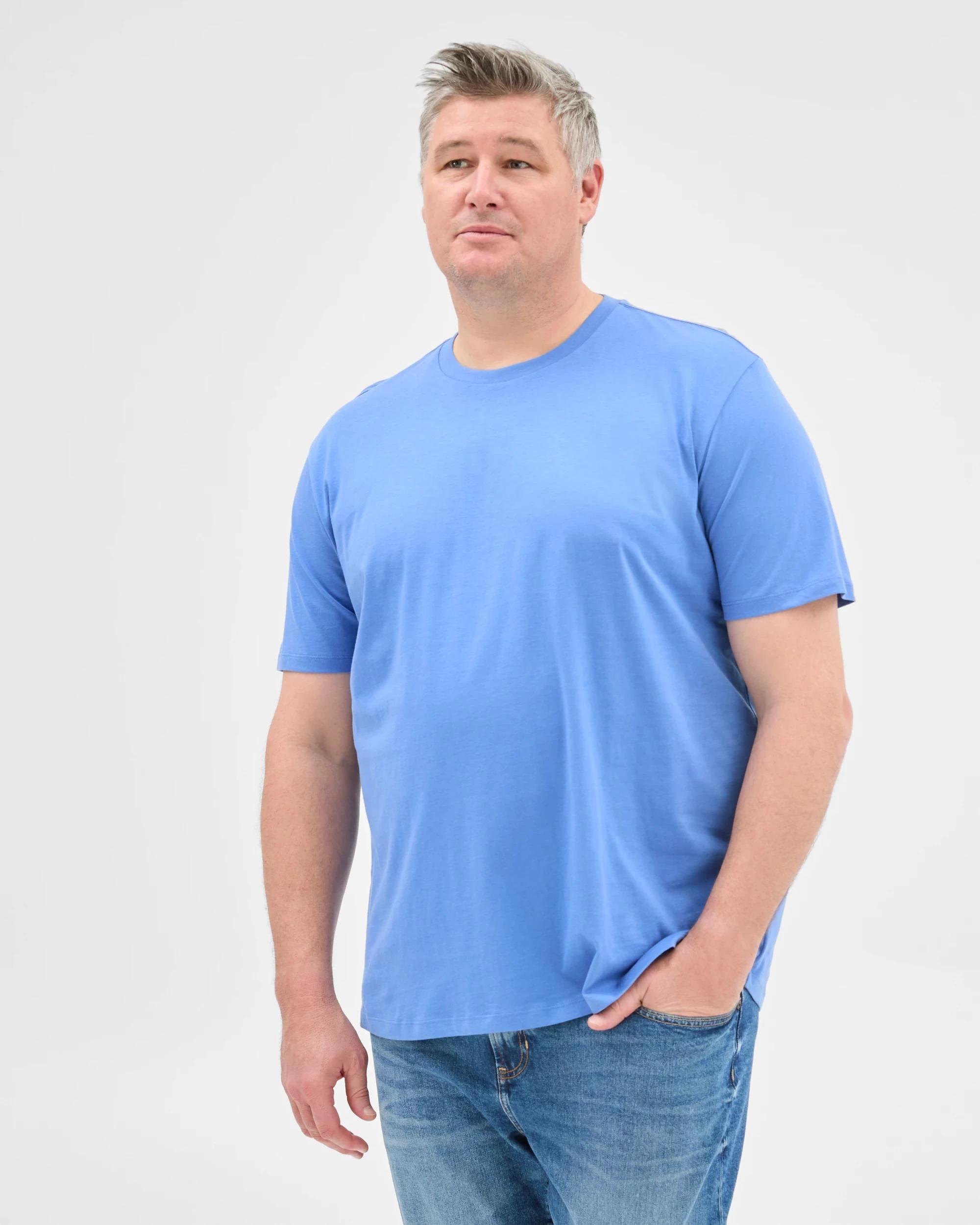 3 Target Man Plus Plus Size Australian Cotton Crew T-Shirt BLUE, 3 of 5