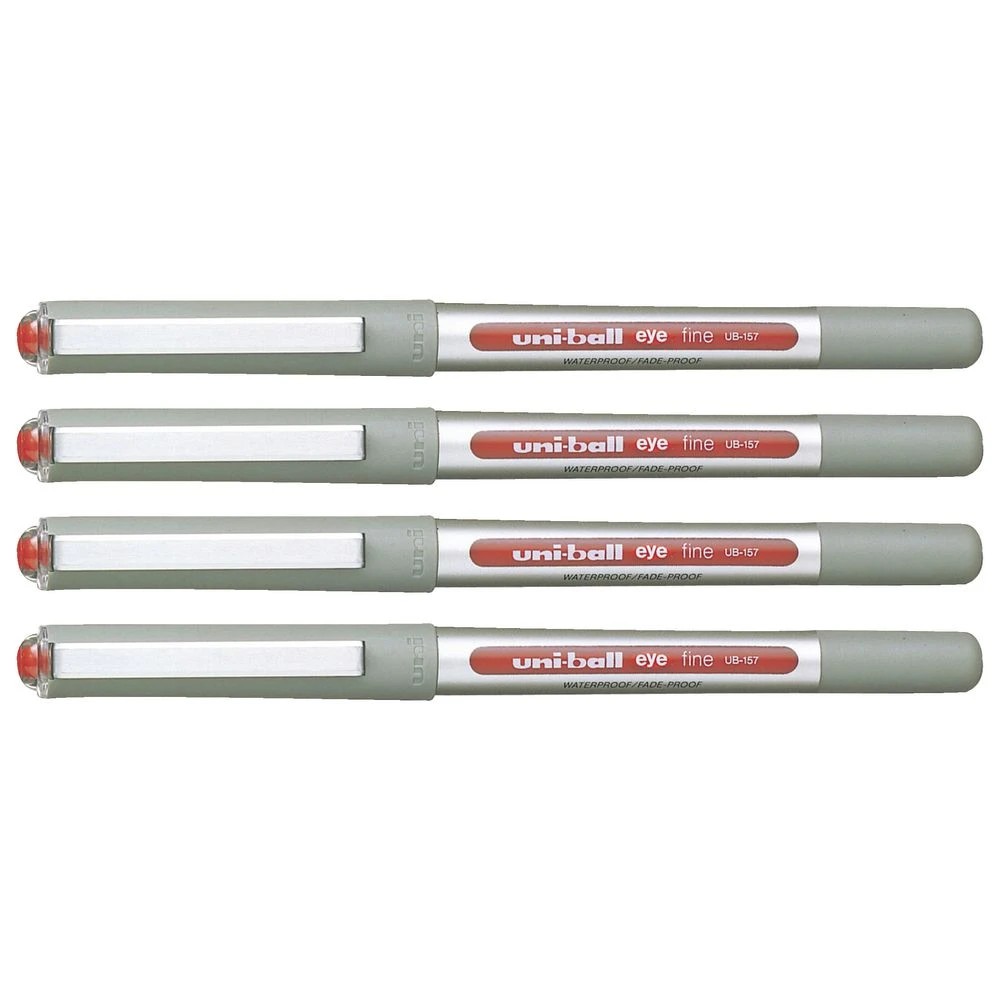 2 Uni-Ball Eye Fine Rollerball Pens Red 4 Pack, 2 of 3